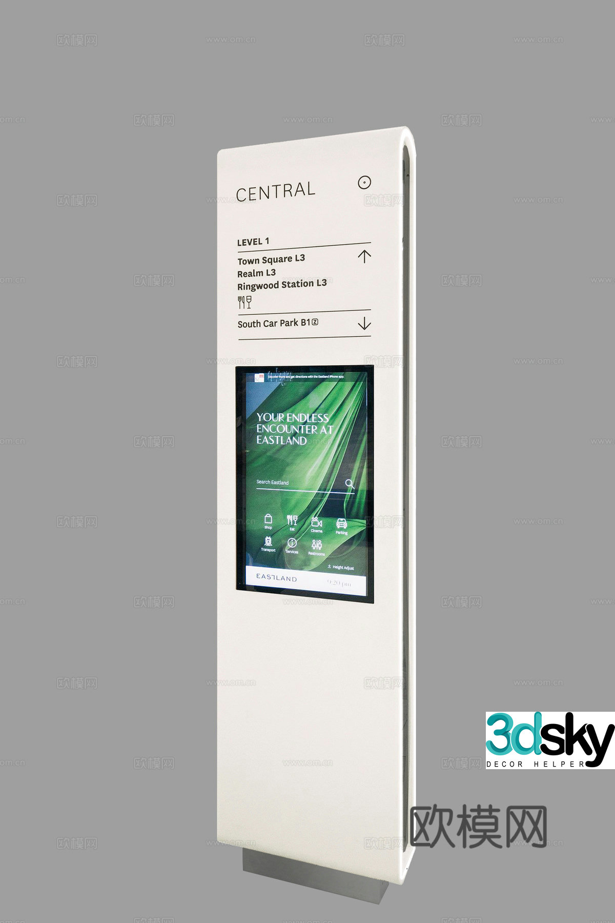 Shopping mall guide sign, standing sign, floor sign 3D model