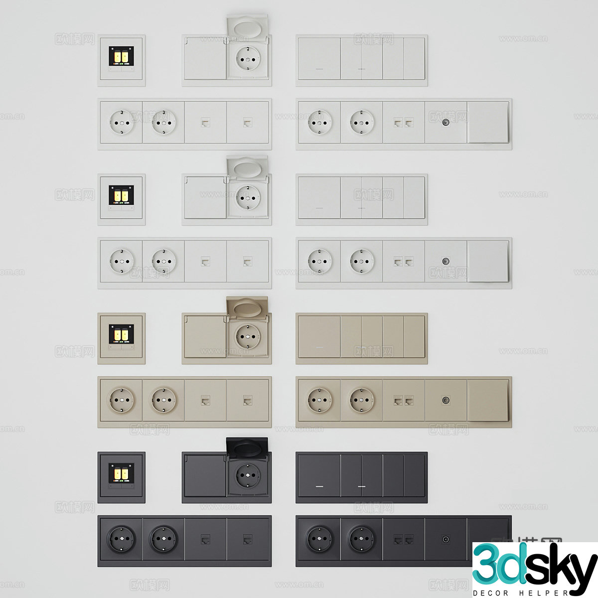 Outlet switch 3d model