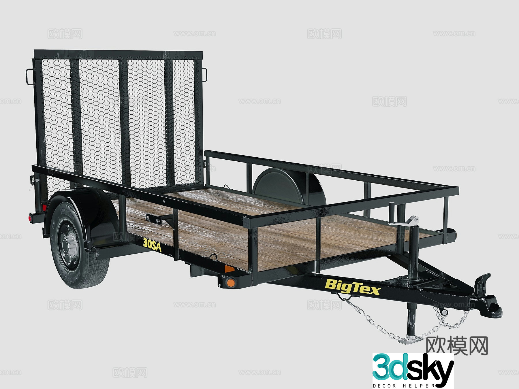 Big Tex Utility Trailer 30SA trailer 3d model