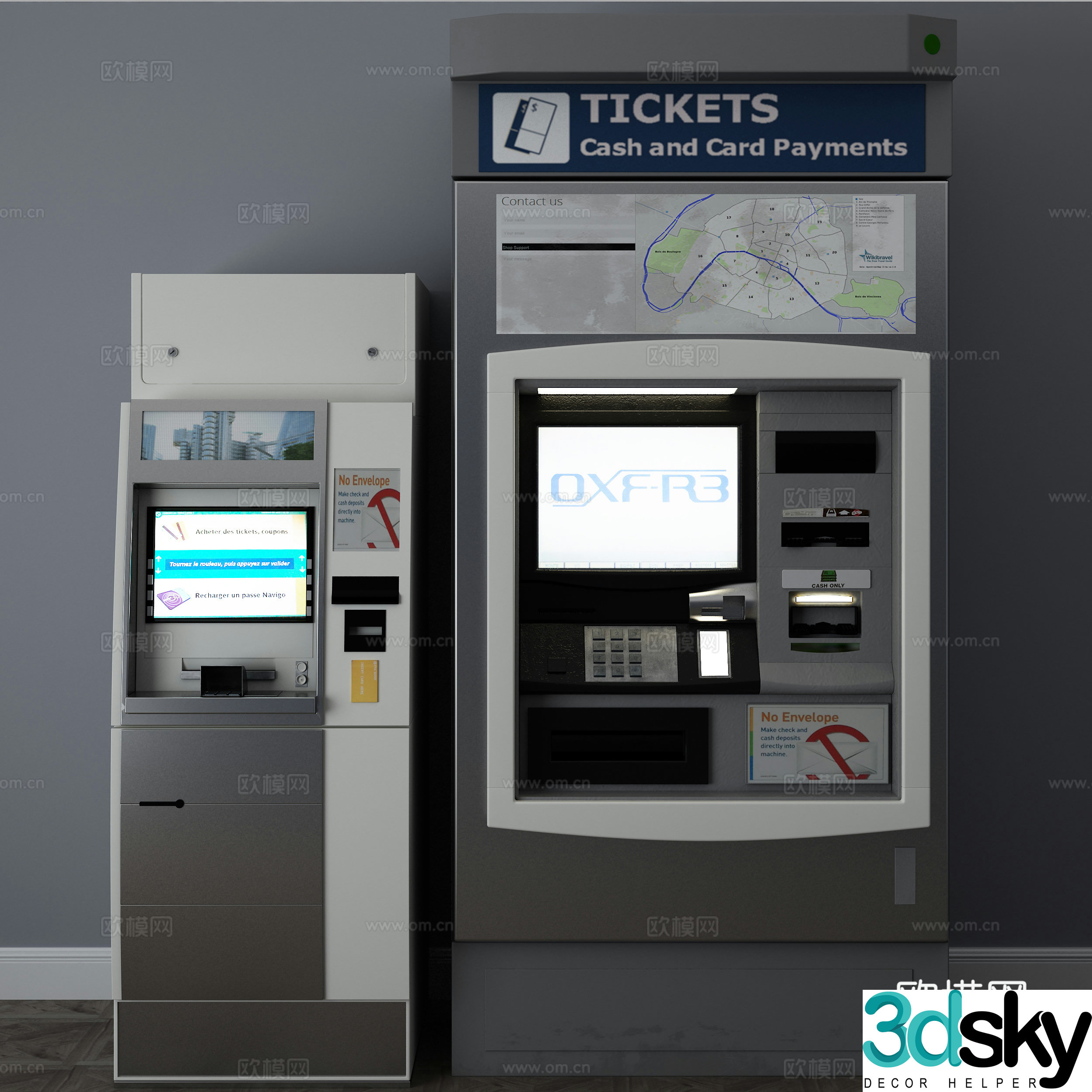Modern ATM cash machine 3d model