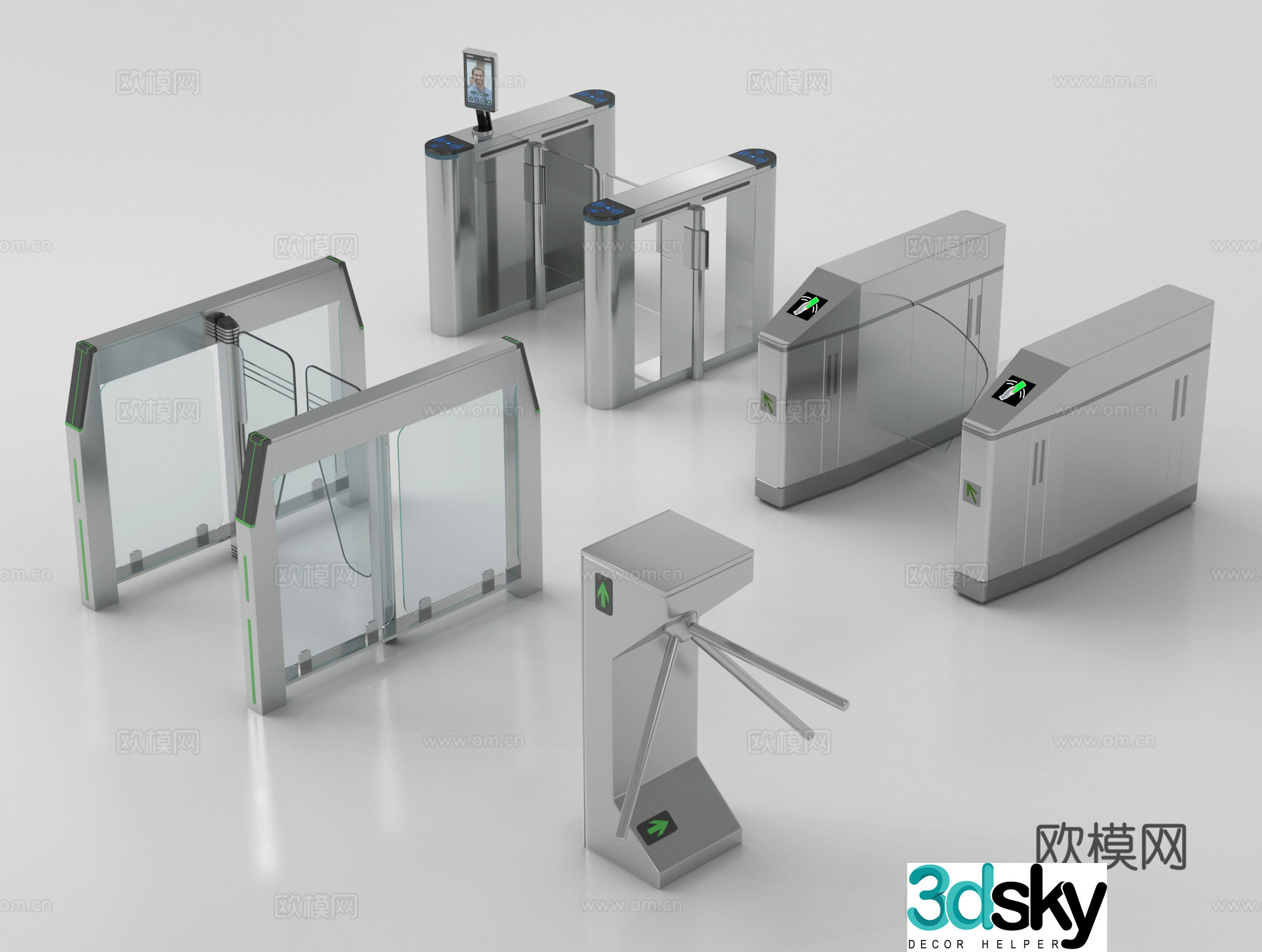 Modern public equipment, gate, access control machine, induction door, gate, gate gate 3D model