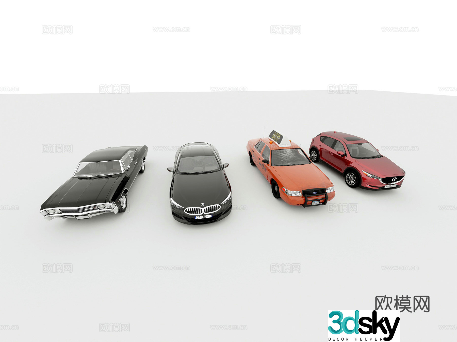 car vehicle taxi 3d model