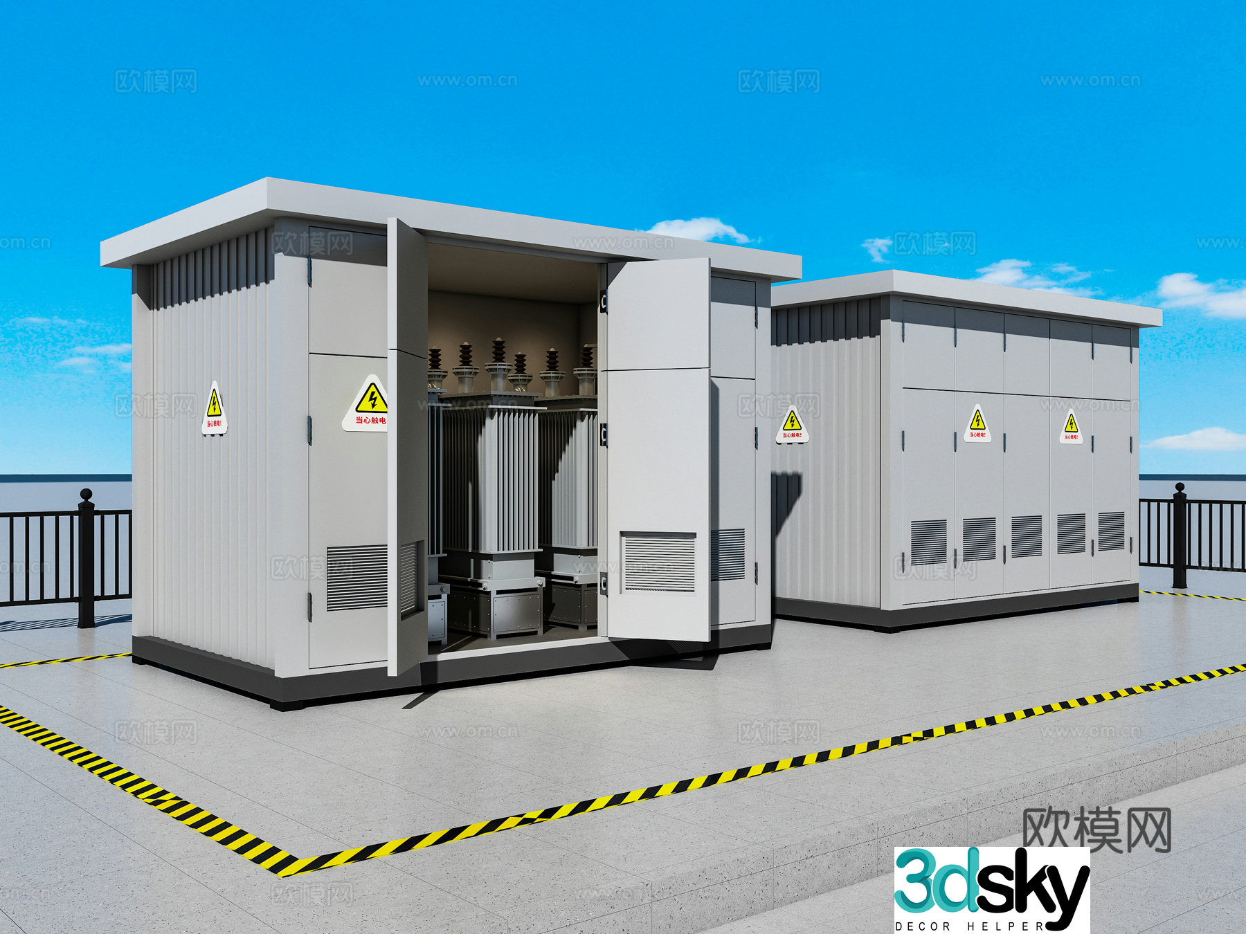 Box transformer transformer room transformer distribution room electrical box 3d model