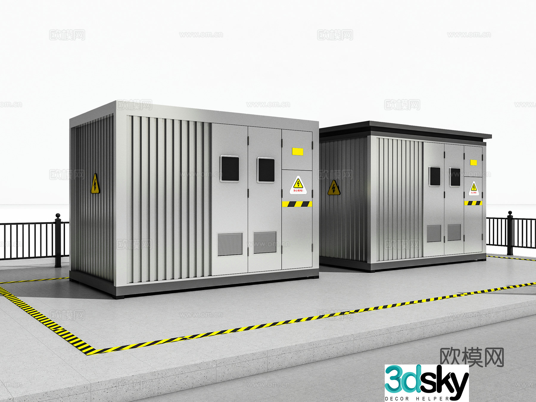 Modern box-type transformer, power distribution room, transformer room, electrical box, energy storage cabinet 3D model