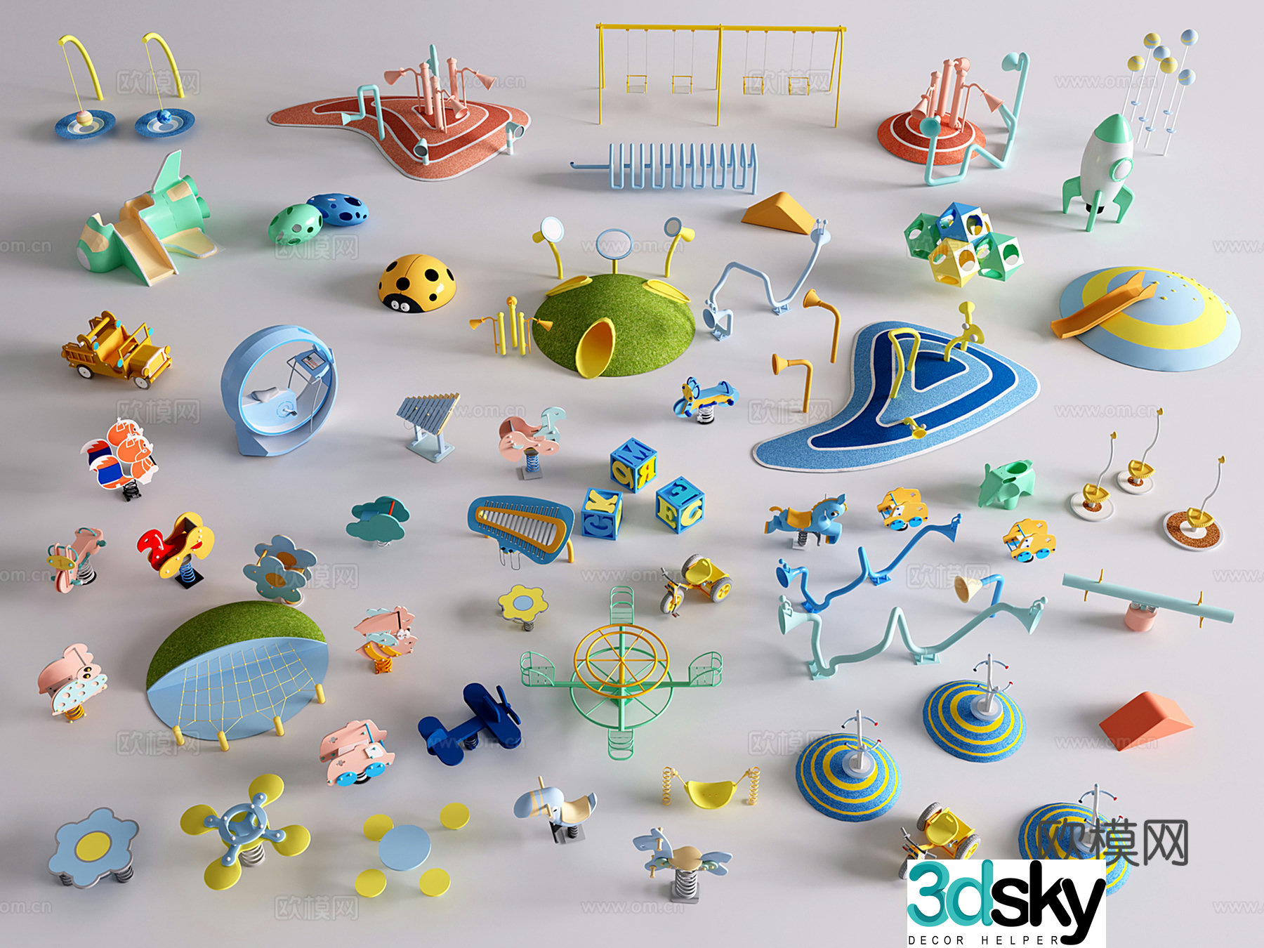 Modern children's amusement facilities, children's outdoor entertainment equipment, children's equipment combinations, children's amusement equipment 3D model