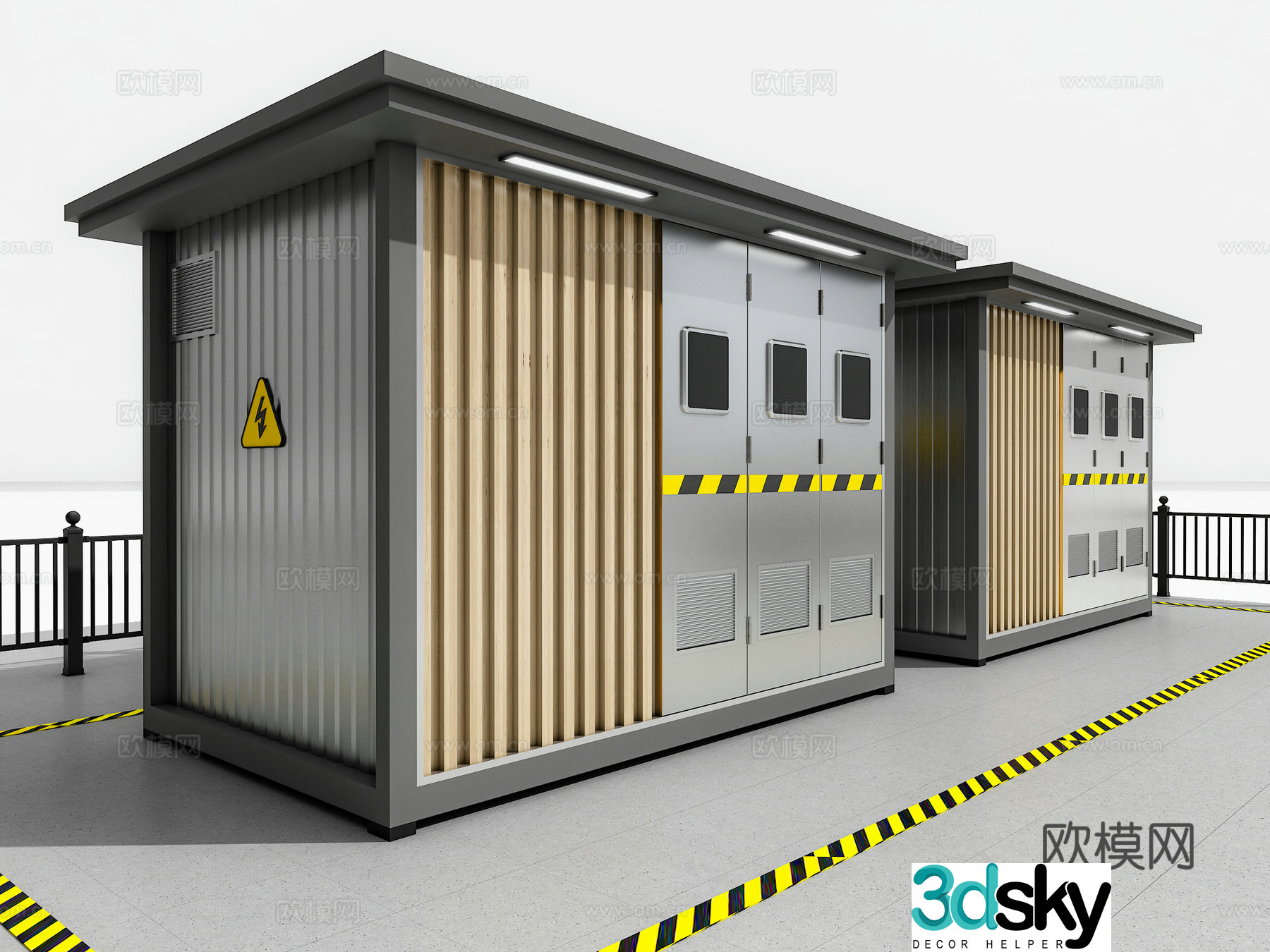 Nordic box transformer distribution room electrical box transformer room distribution box 3D model