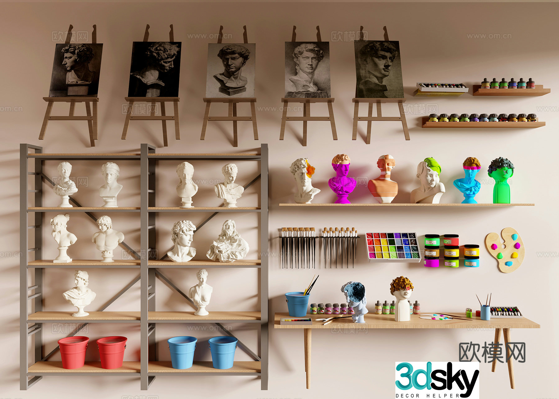 Plaster painting 3d model