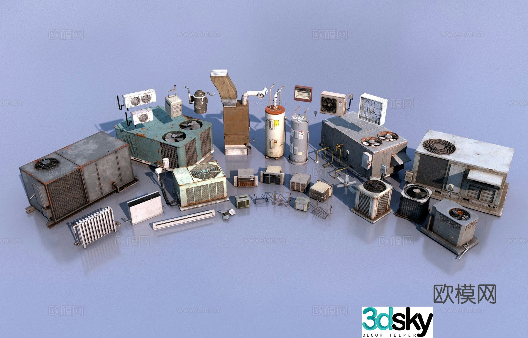 Retro industrial equipment 3d model