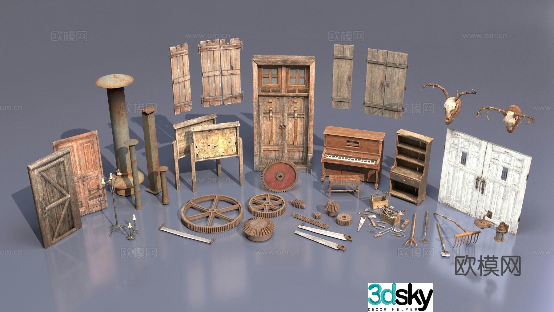 Retro repair tools 3d model