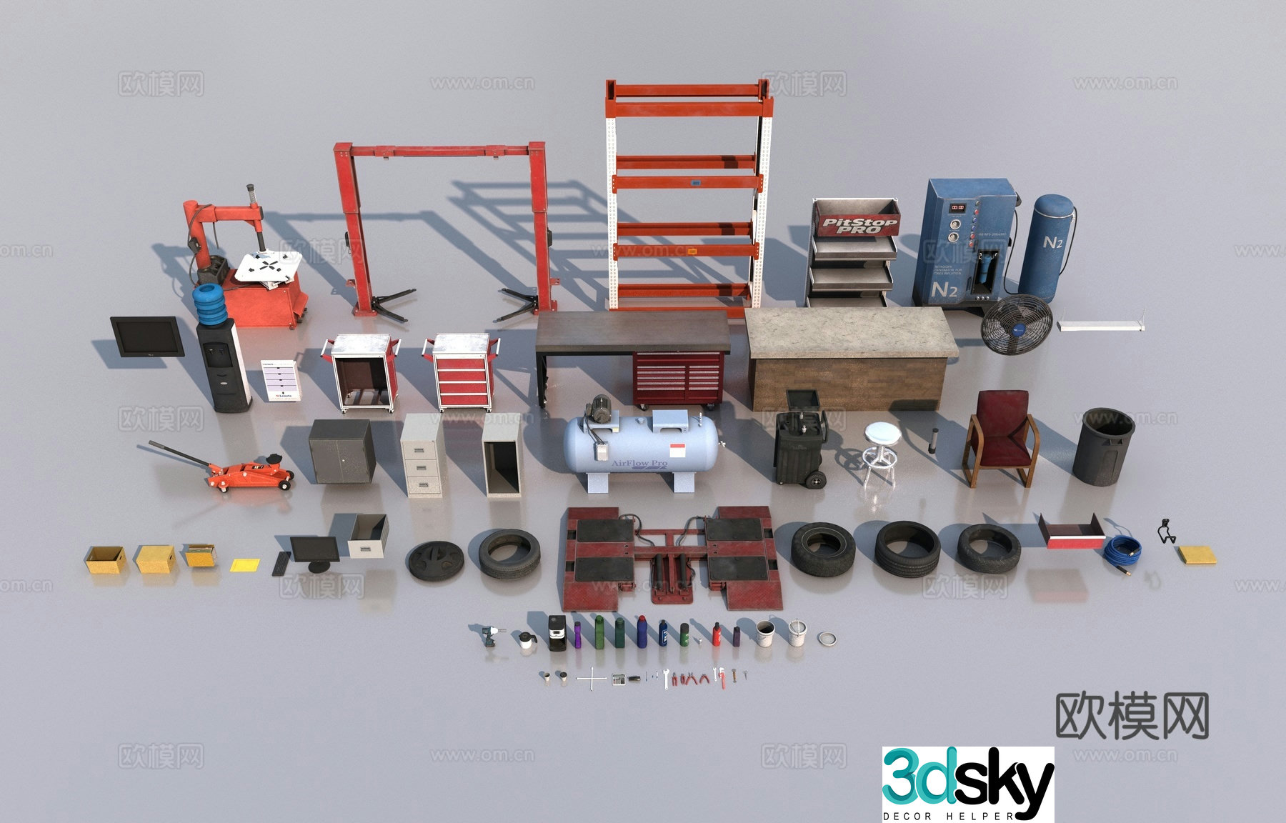 Industrial repair shop tools 3d model