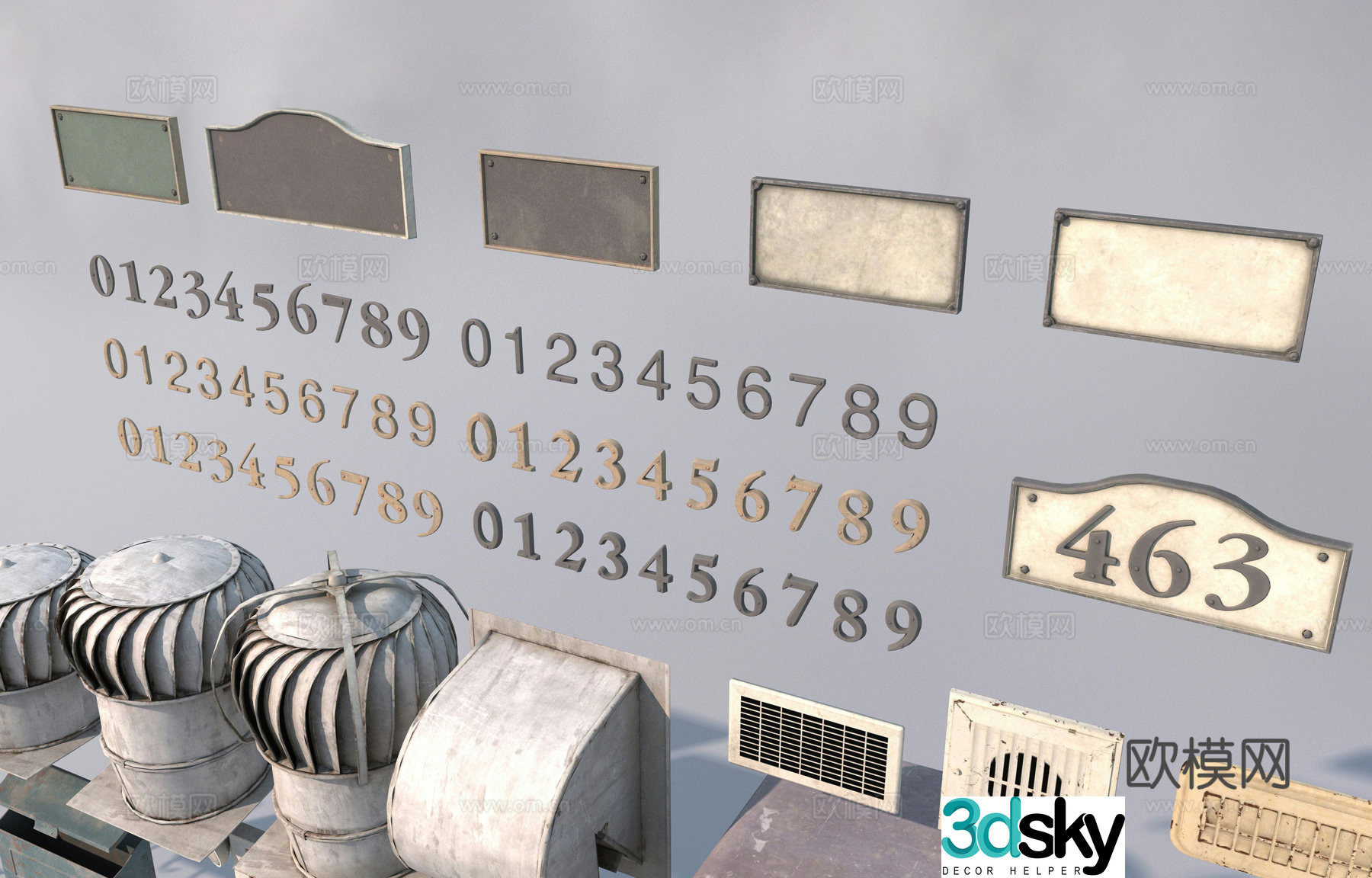 Retro fire equipment 3d model