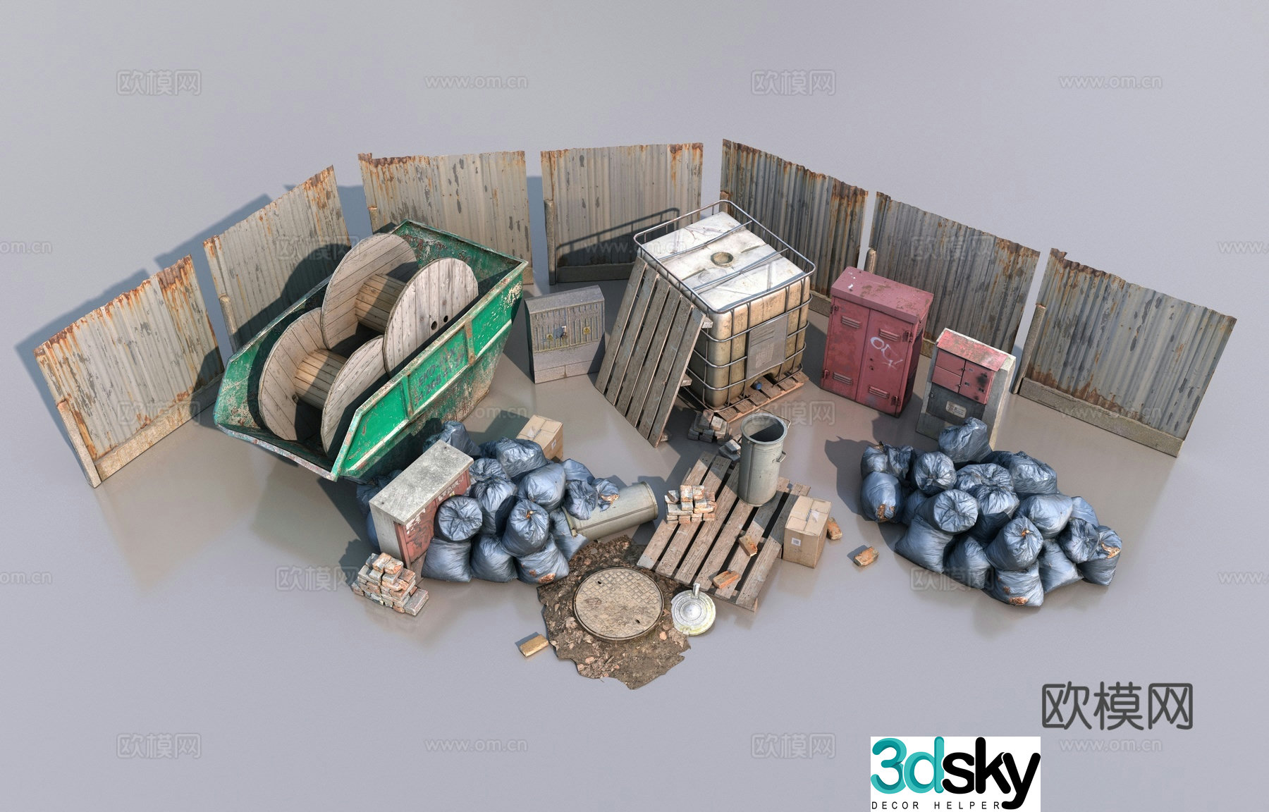 3D model of dilapidated sanitation facilities