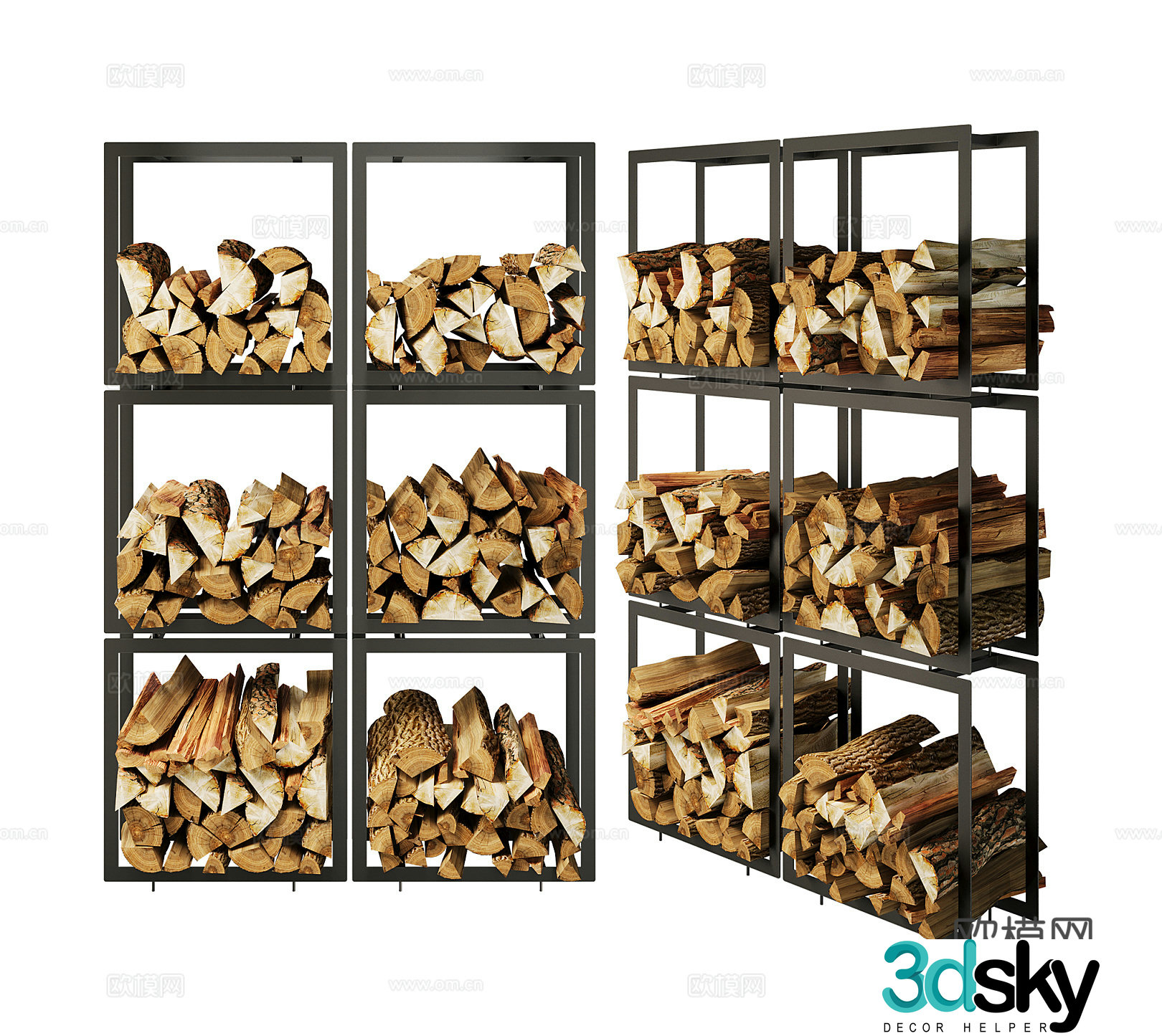 firewood firewood rack 3d model