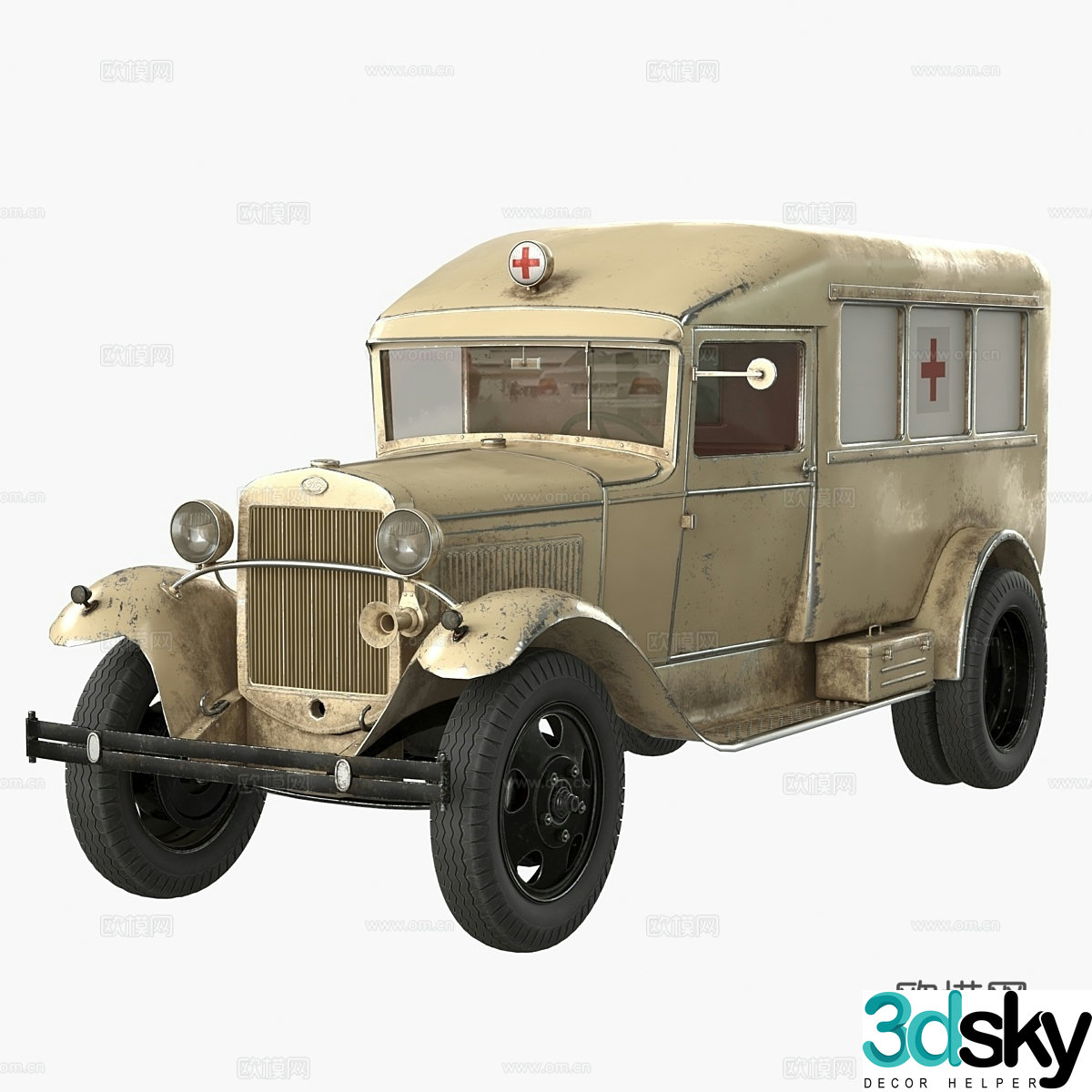 Gas AA ambulance 3d model