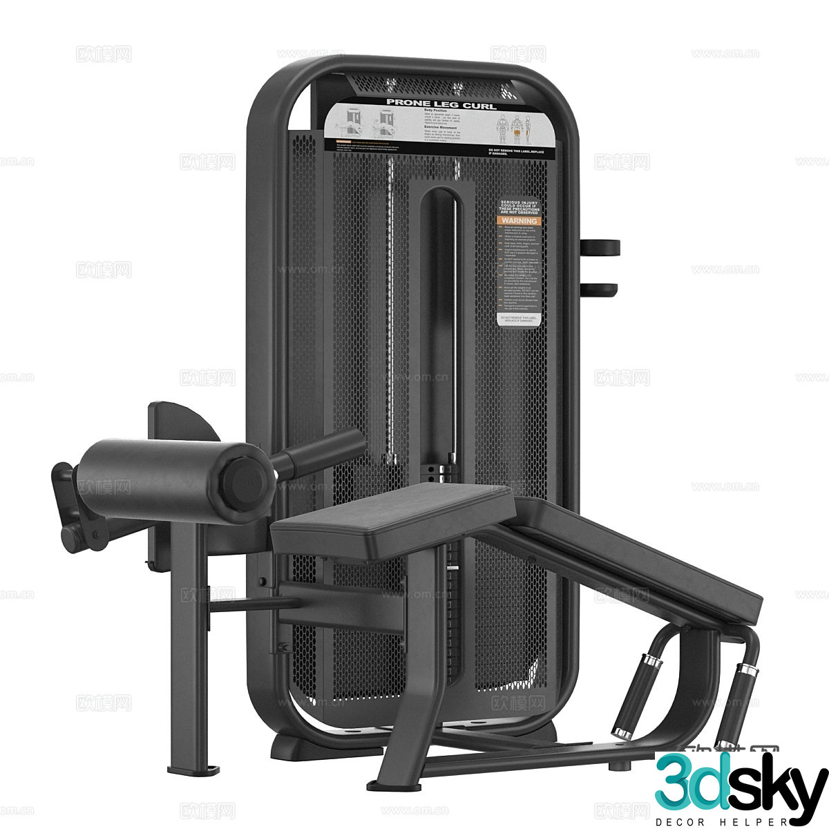 E-7001 prone leg bender 3d model