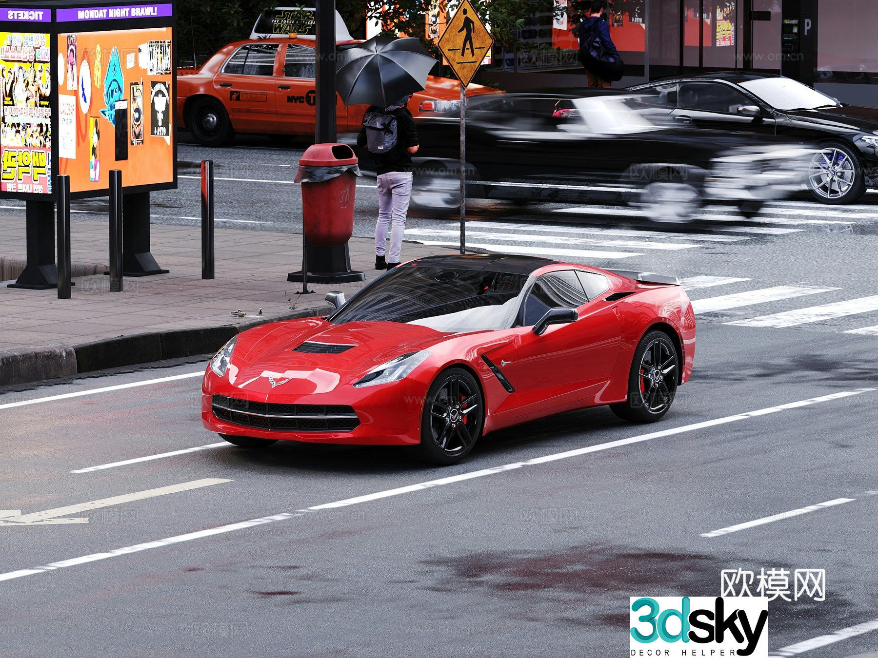 Chevrolet C7 Chevrolet C7 2013 street pavement 3d model