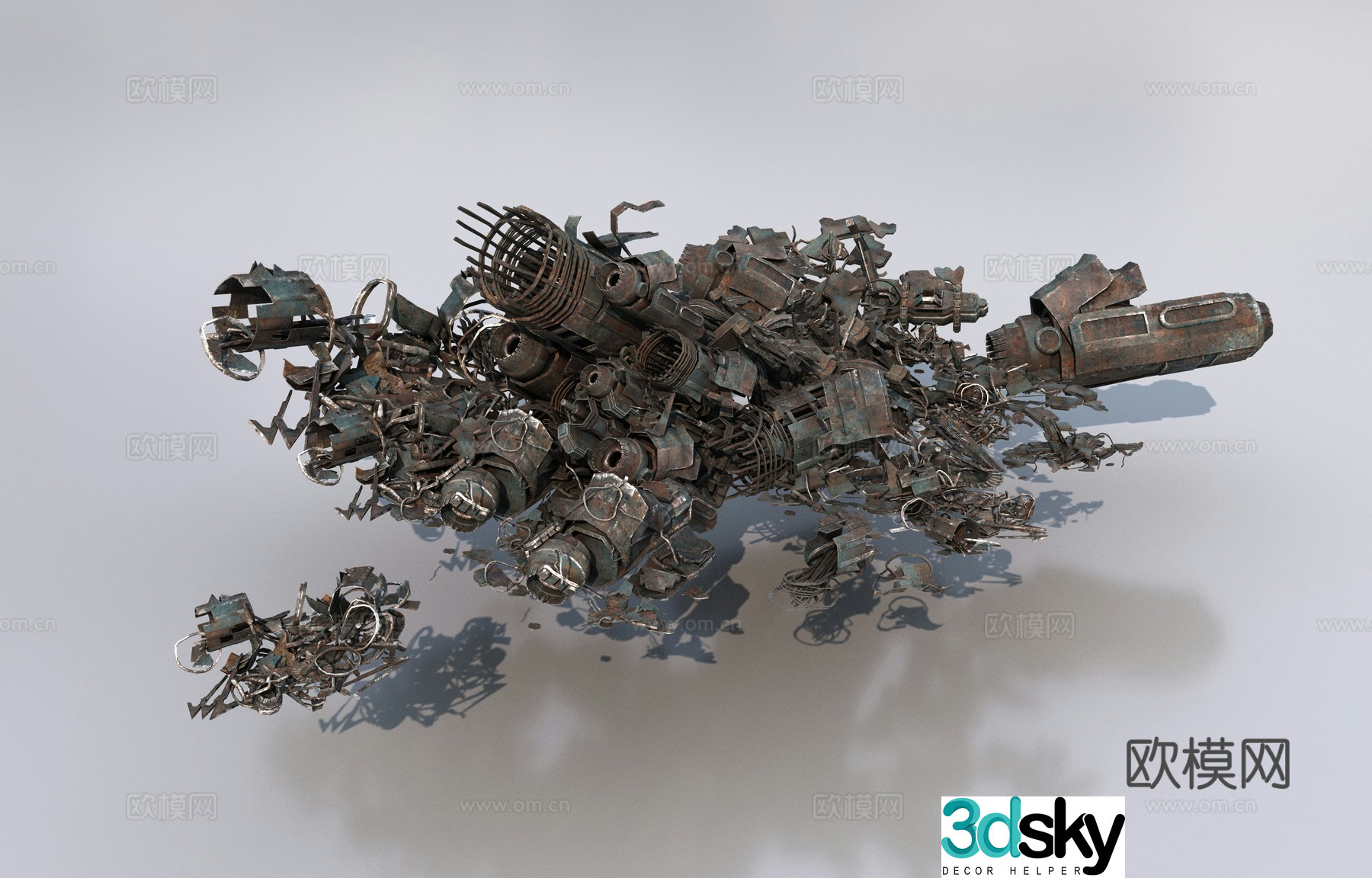 crashed spaceship 3d model