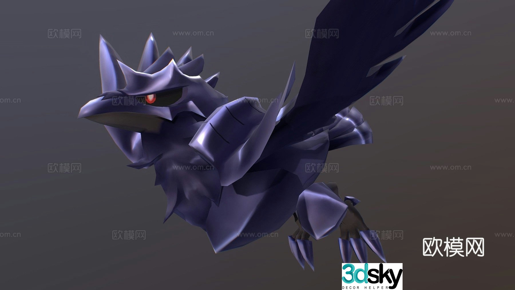 Steel armor crow 3d model