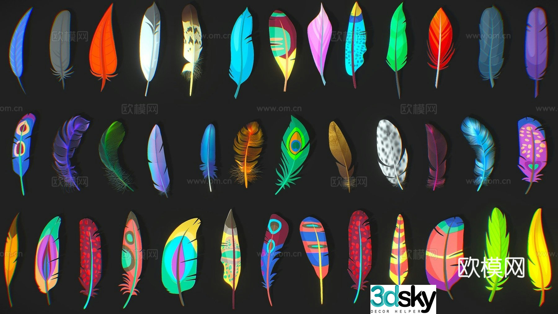 Feather resource pack (low polygon) 3d model