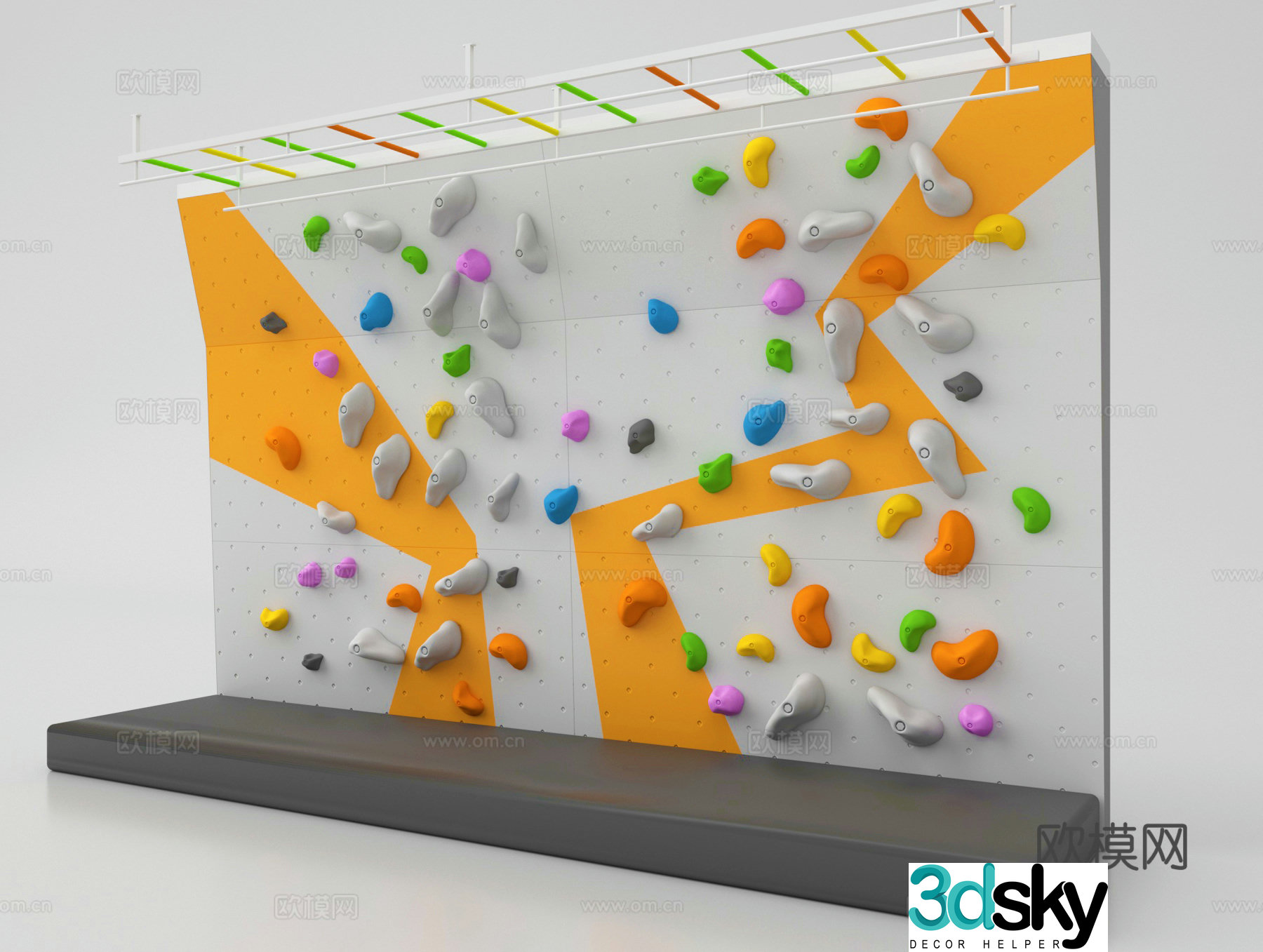 Modern children's climbing frame climbing wall 3d model