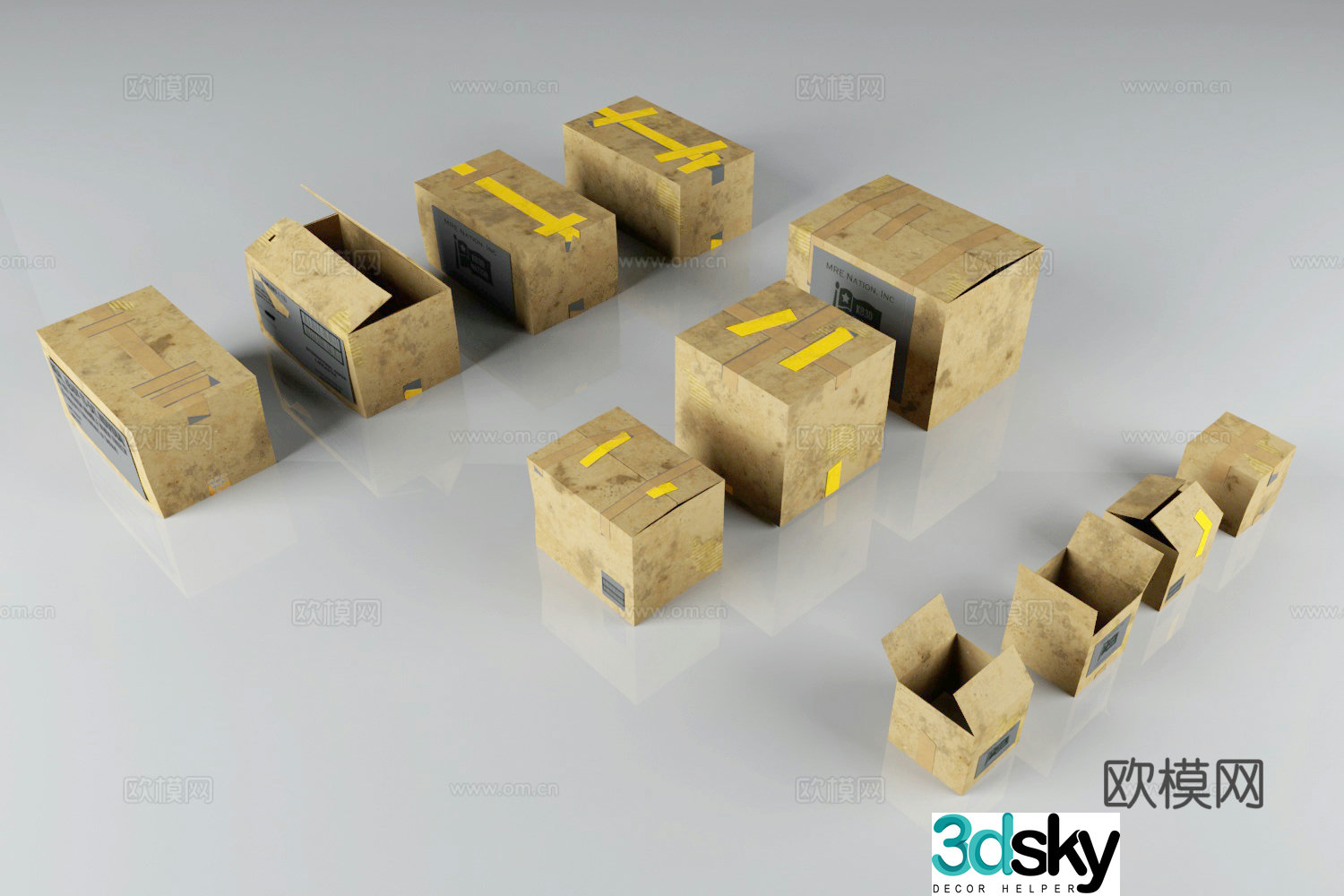 Box cardboard box packaging box 3d model