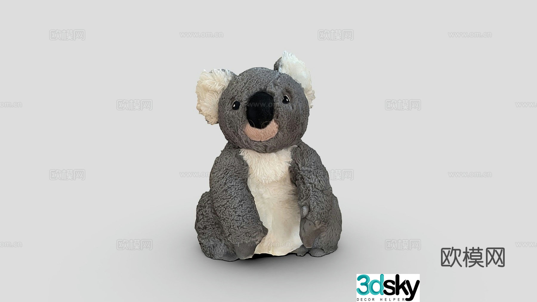 Realistic scan beta koala plush toy 3d model