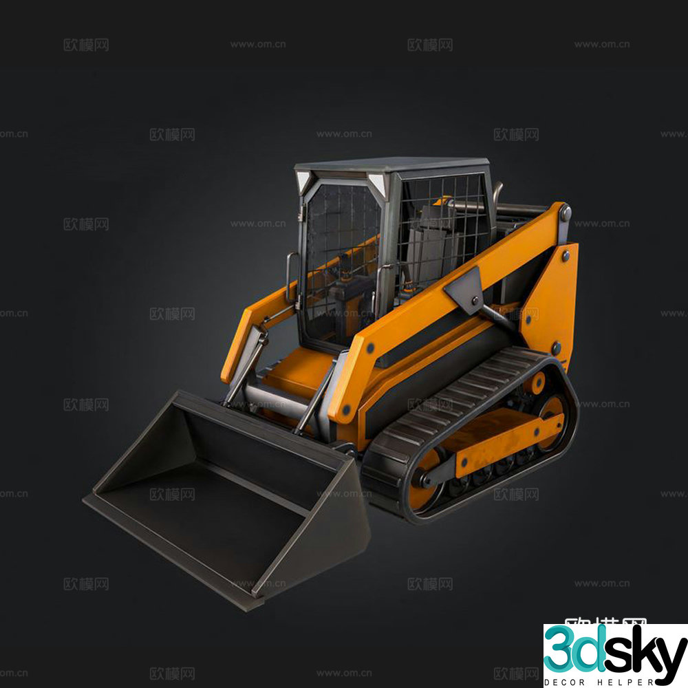 bulldozer tractor 3d model