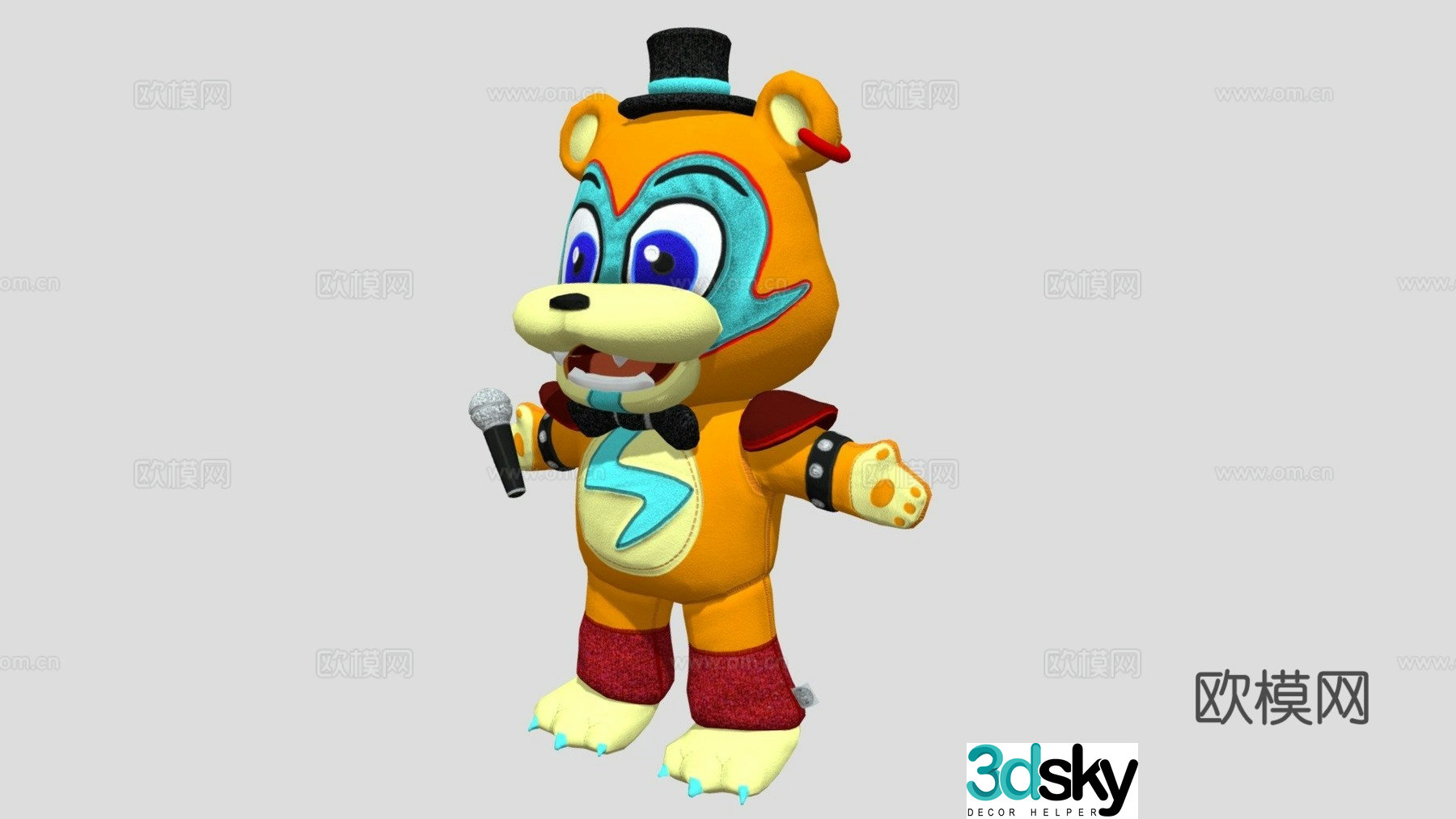 Glam Rock Freddy Plush Toy 3d model from the game