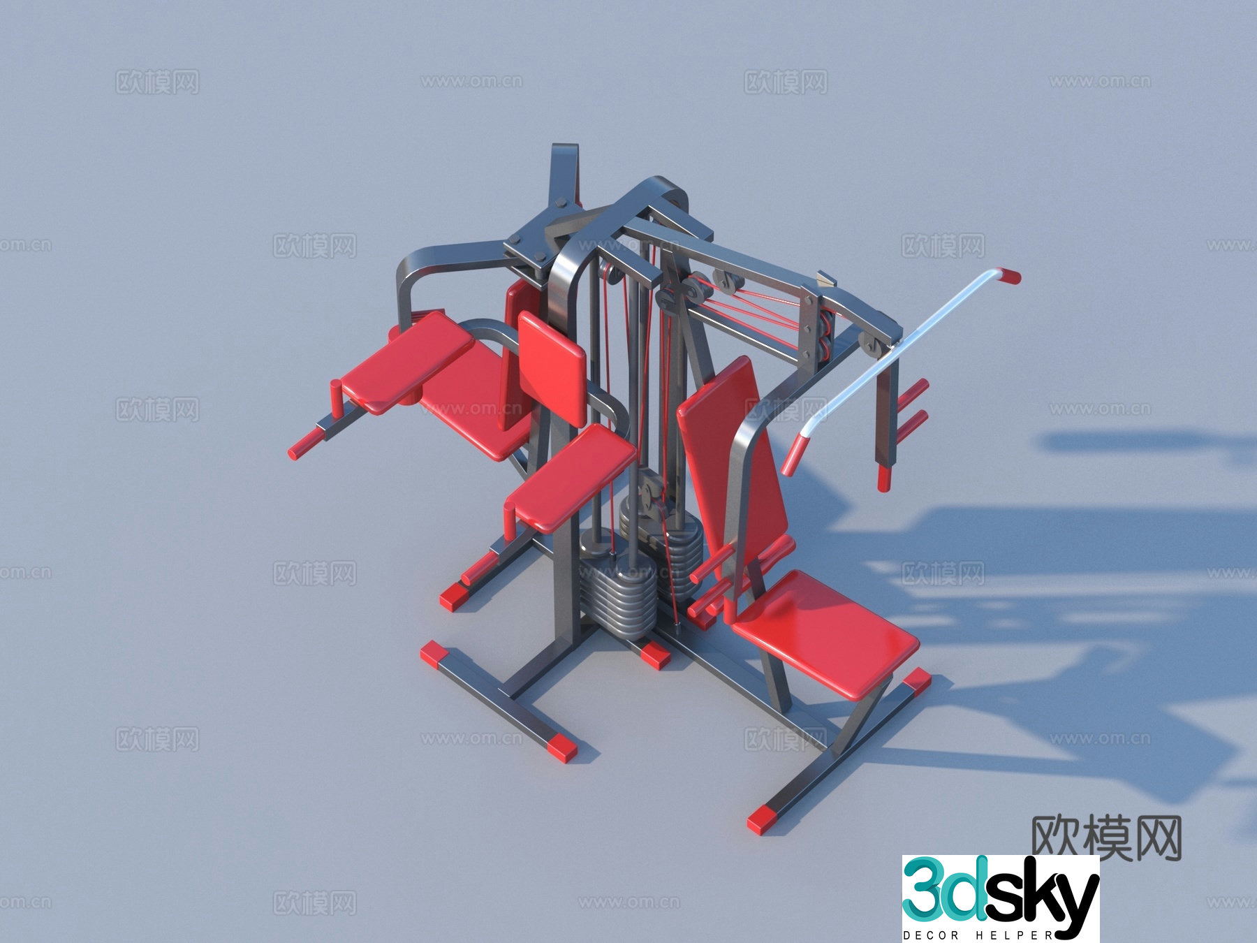 Fitness equipment sports equipment 3d model