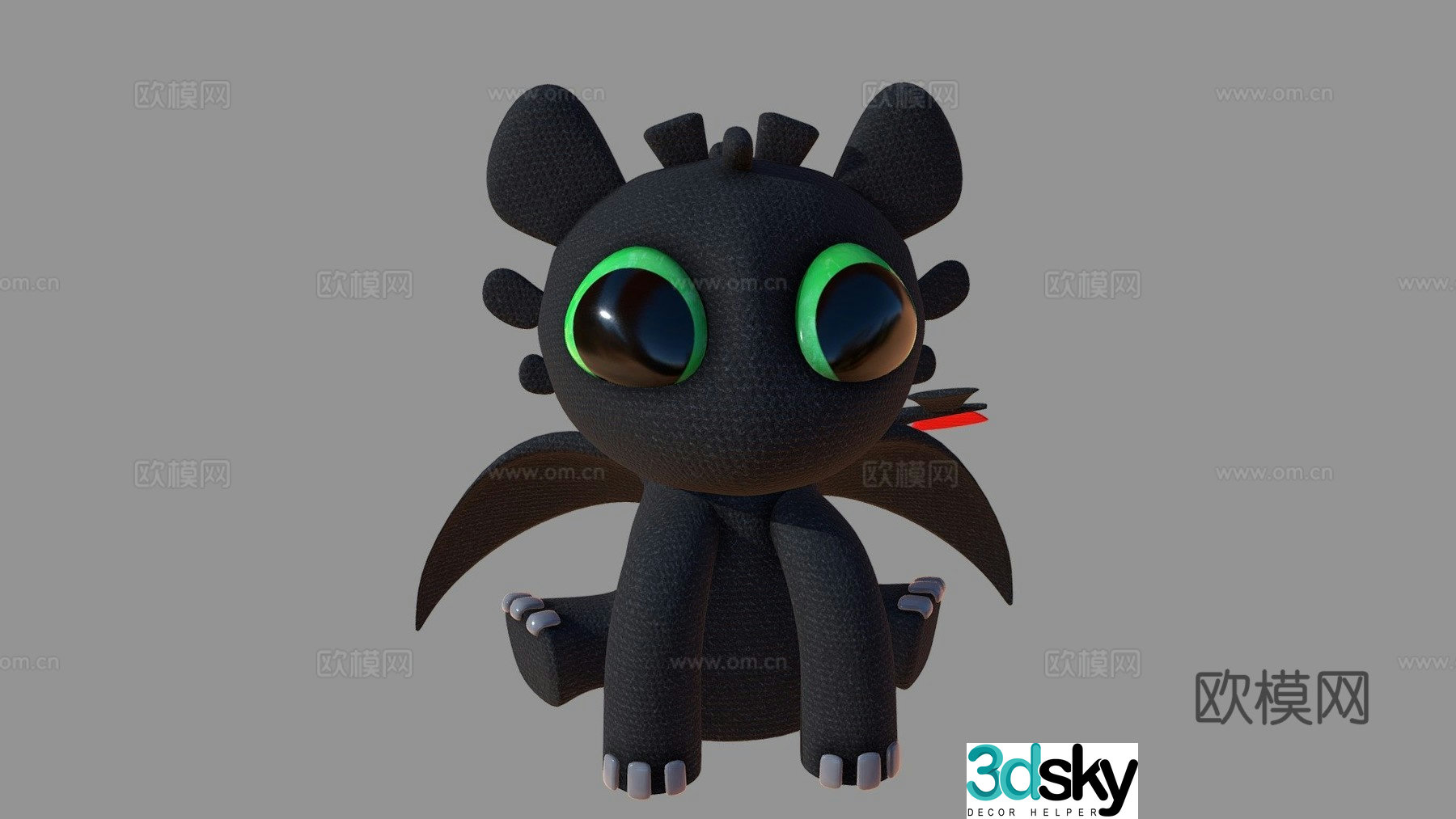 Toothless dragon doll 3d model 3d model