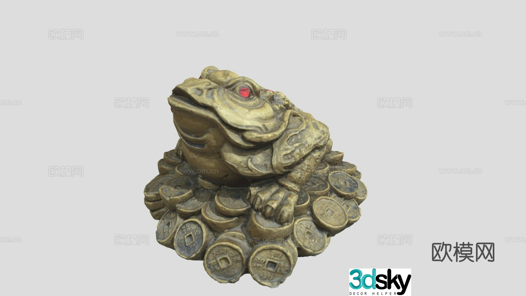 Feng shui fortune golden toad 3d model 3d model