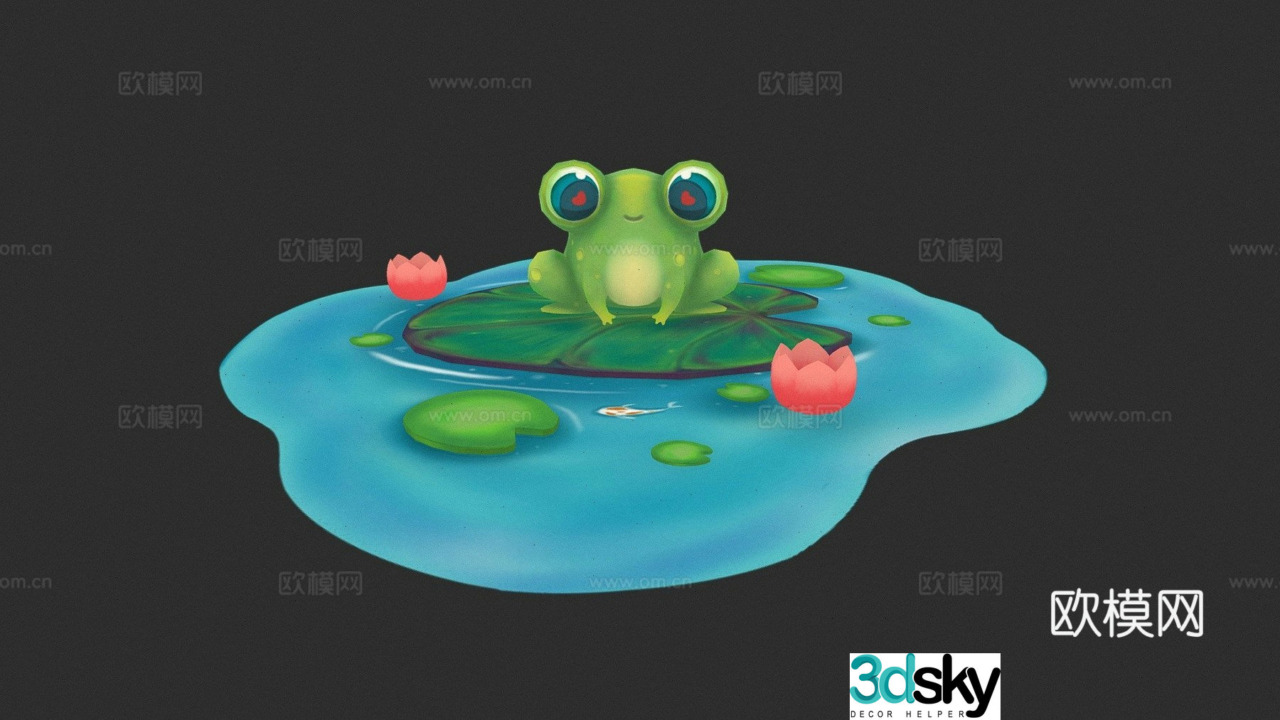 Cute little frog tin can 3d model
