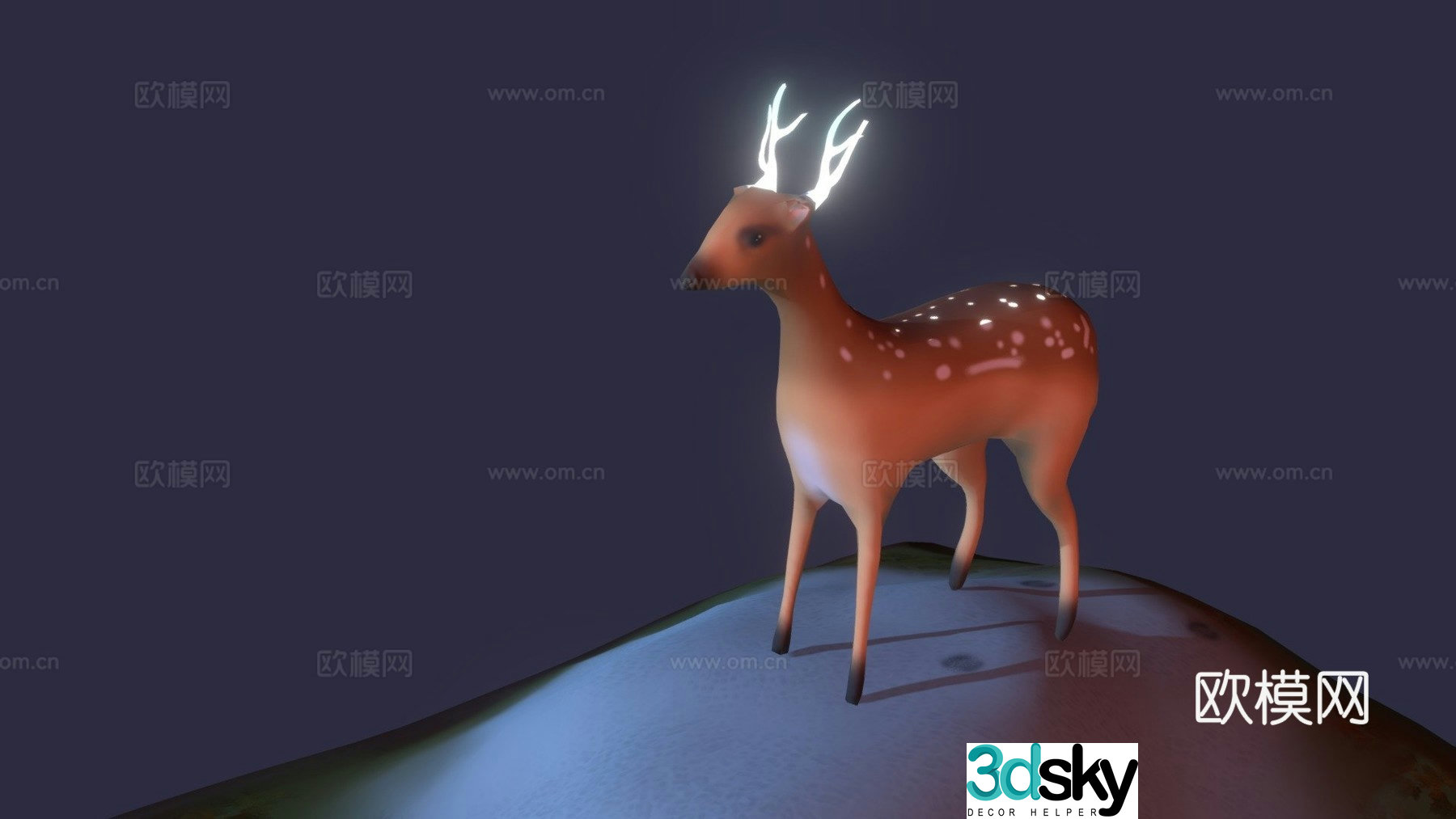 Low polygon deer 3d model