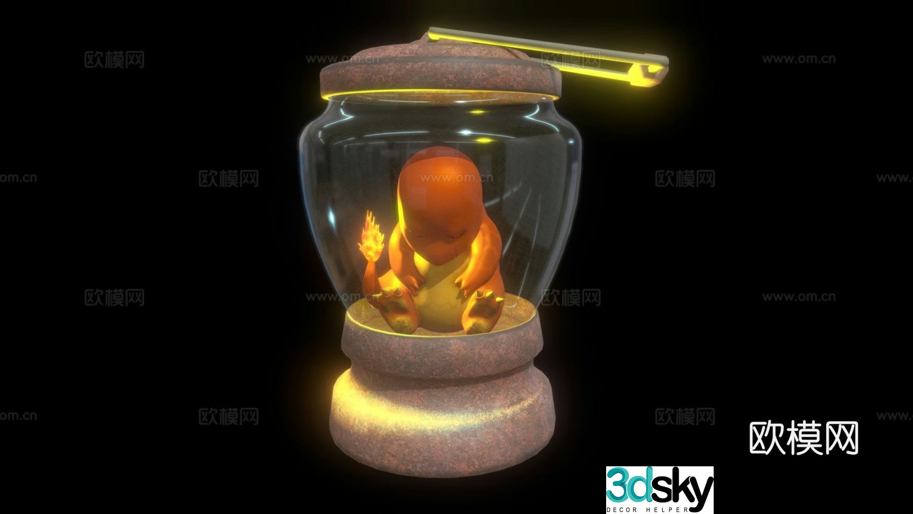 Pokémon dragon lantern 3d model
