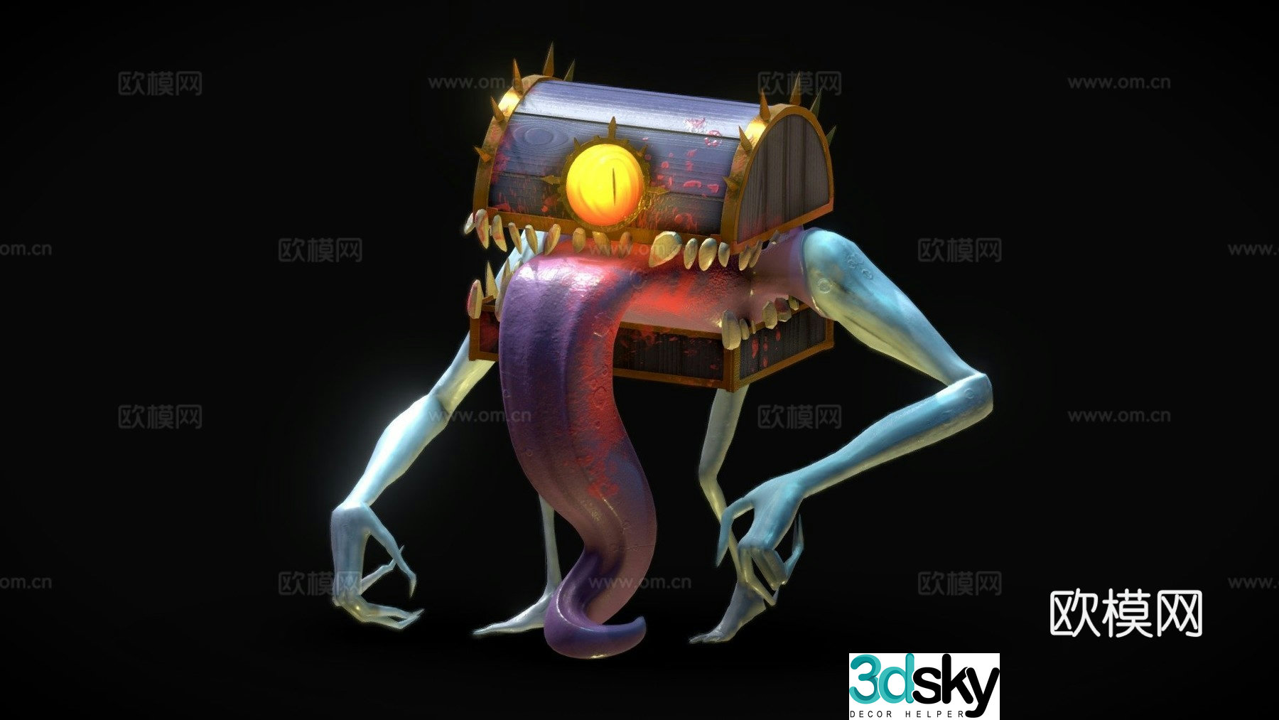 Mimic treasure chest 3d model