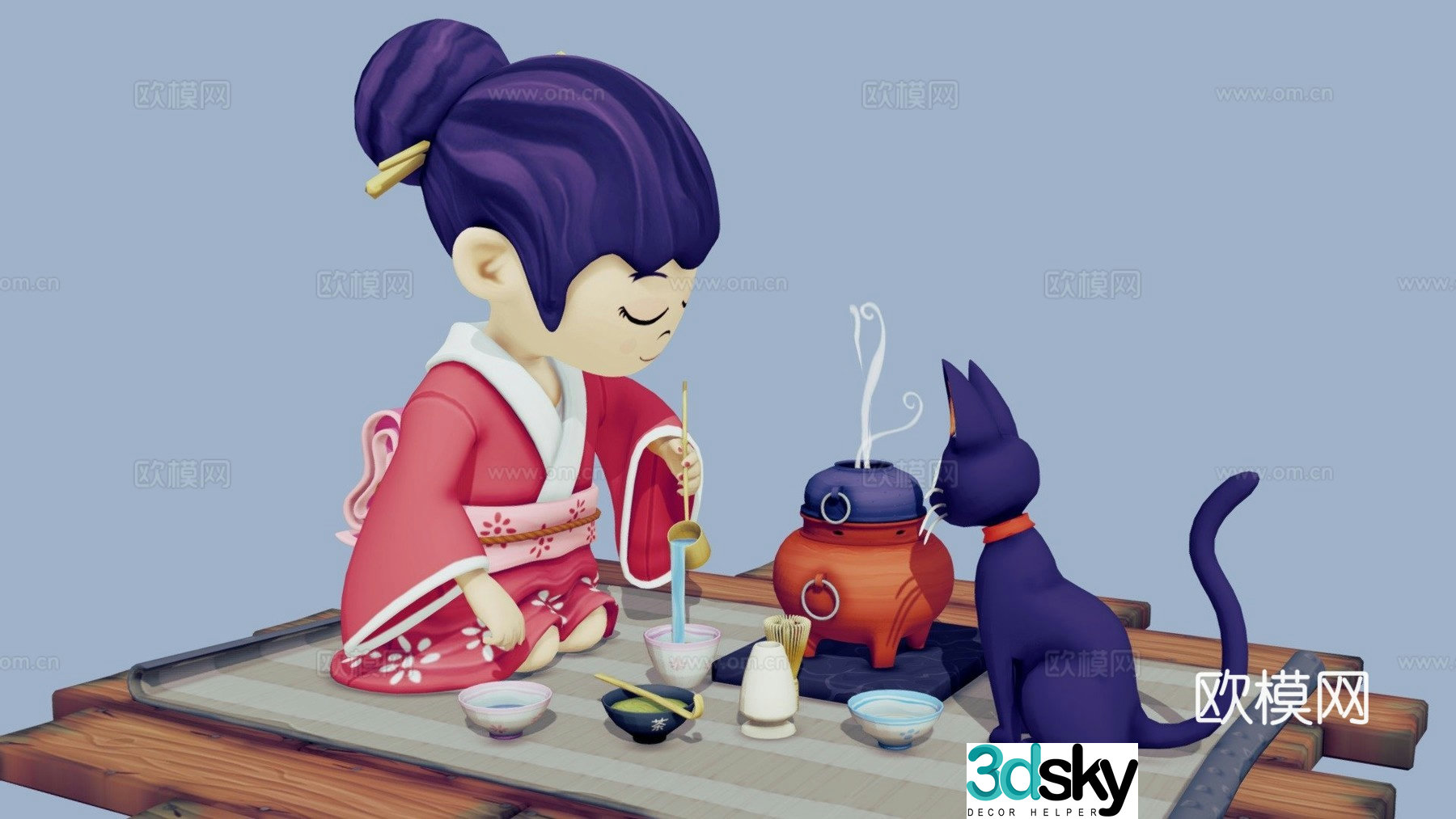 Japanese tea ceremony 3d model