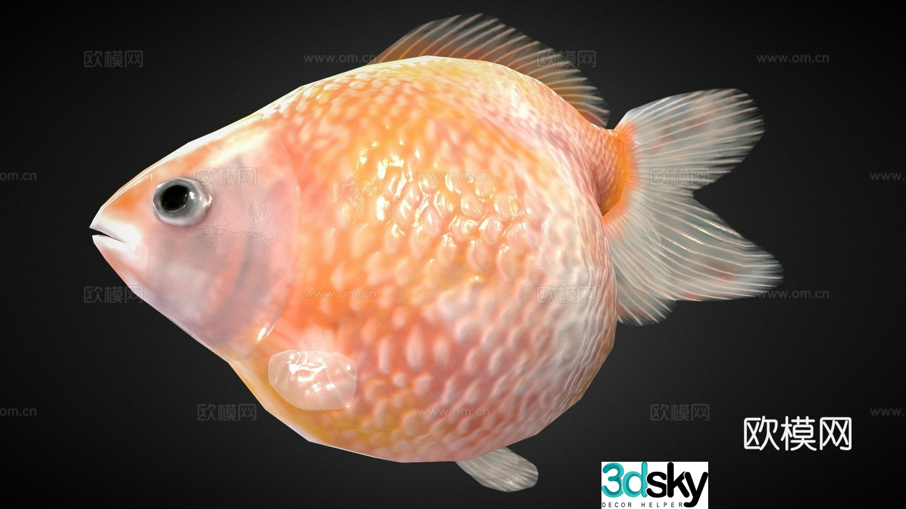 Scalloped pearl scale assembly 3d model