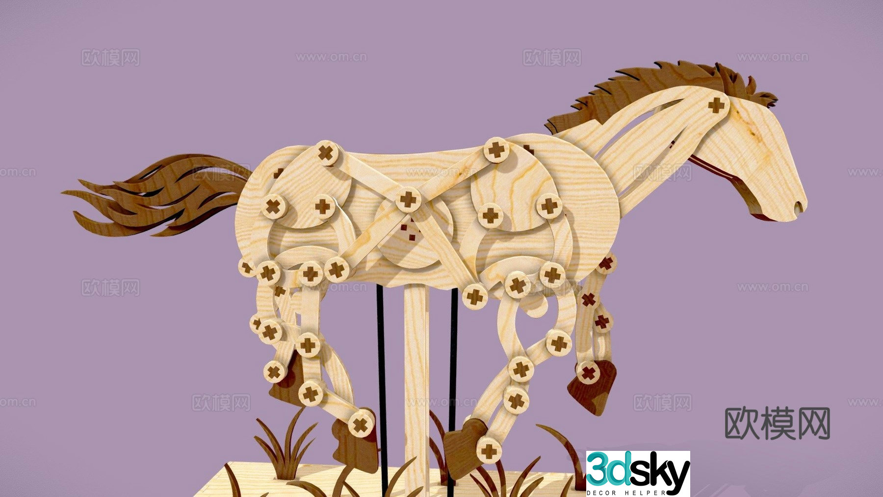 Mechanical horse running 3d model