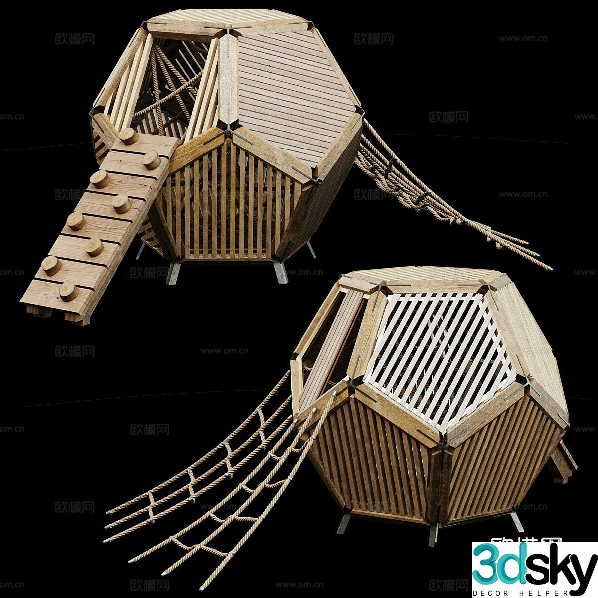 Modern children's play equipment climbing frame 3d model