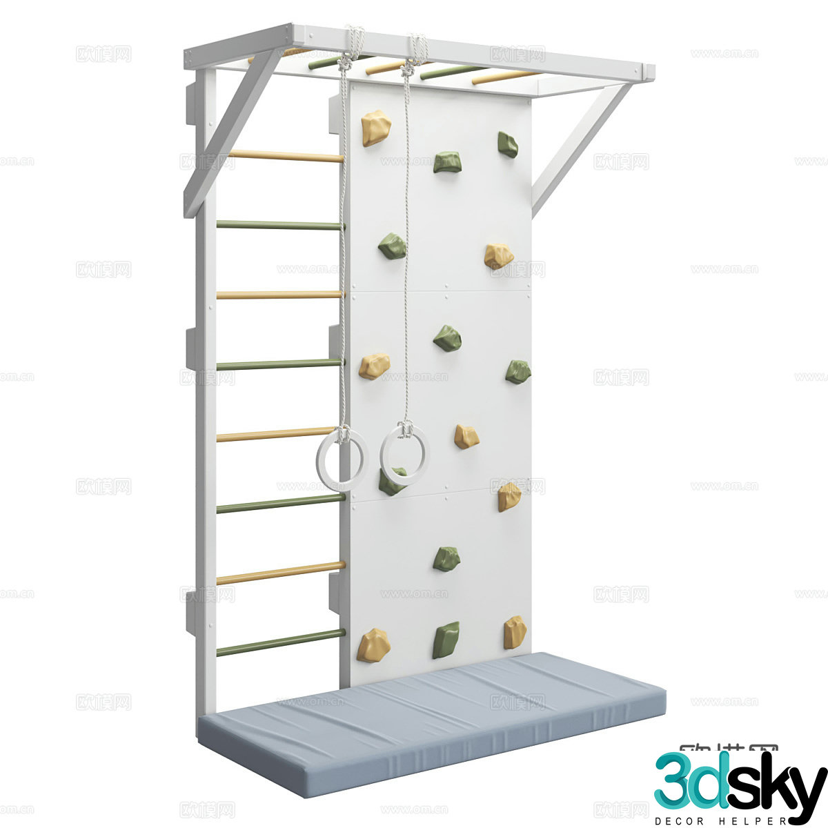 Rock climbing wall 3d model