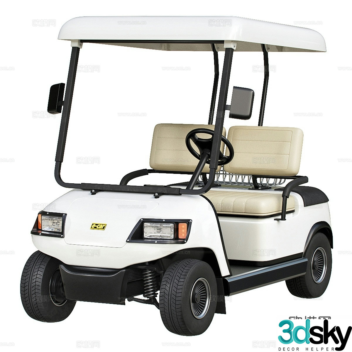 ECAR LT-A2DSP two-seater golf cart 3d model
