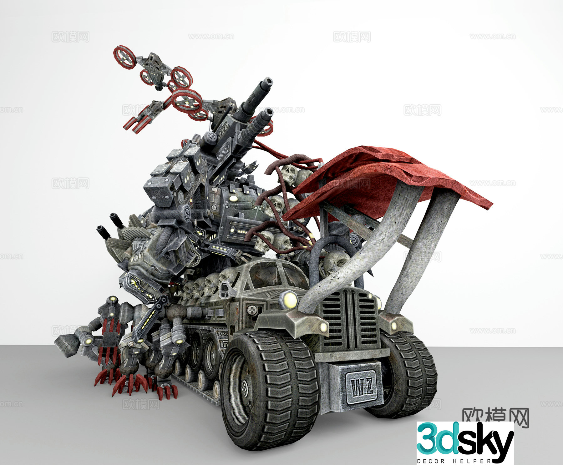 Modern car robot 3d model