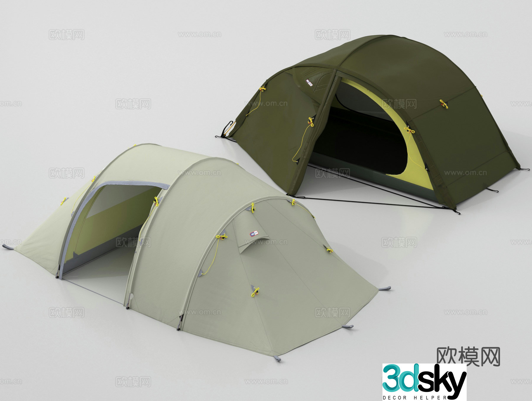 Modern camping tent outdoor tent combination 3d model