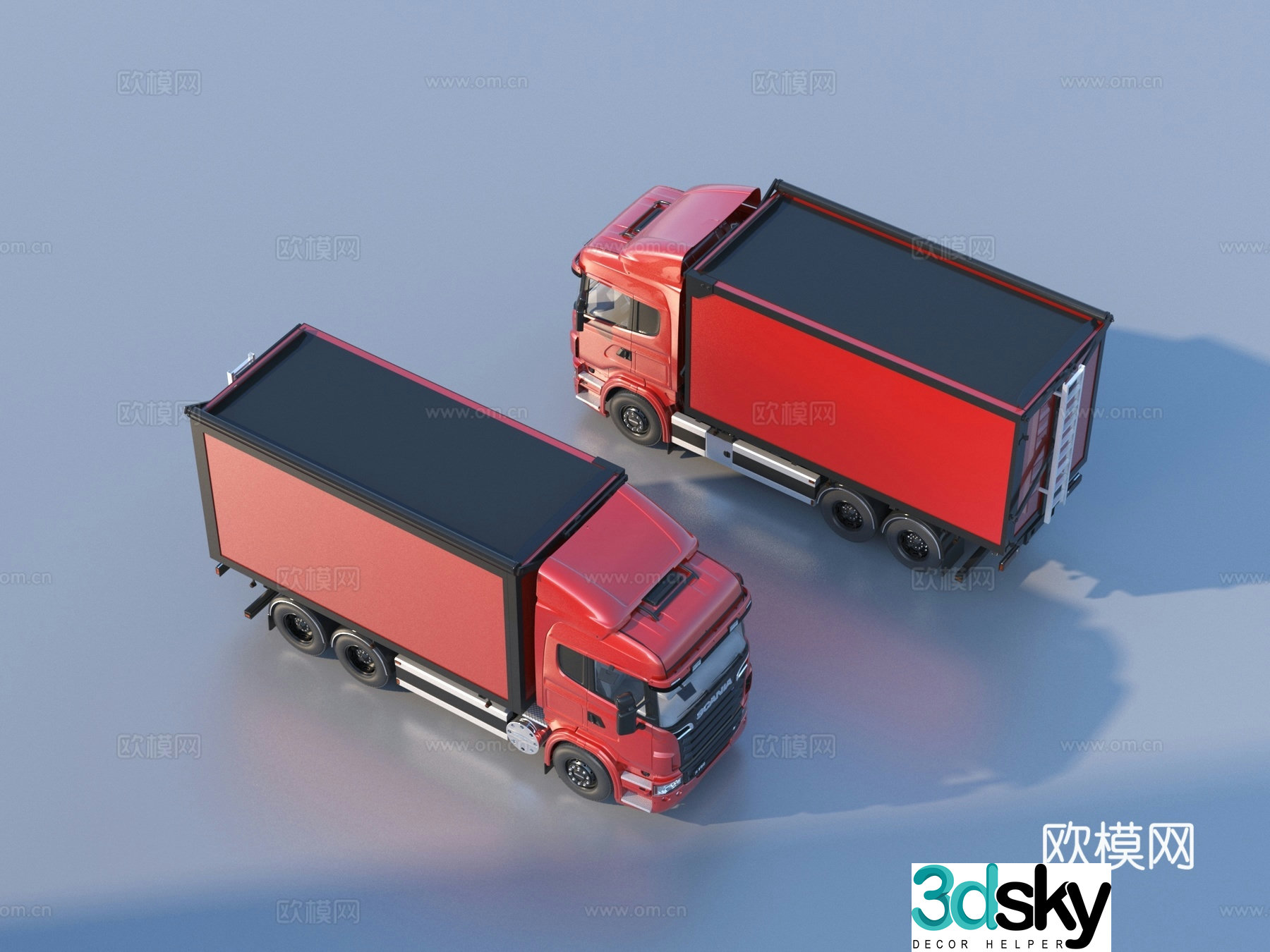truck logistics vehicle delivery truck 3d model