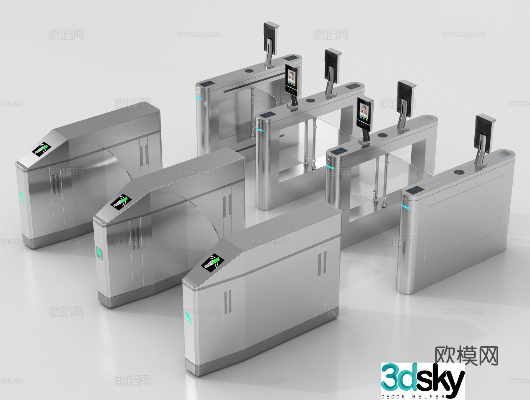 access control gate access control machine gate sensor door gate 3d model