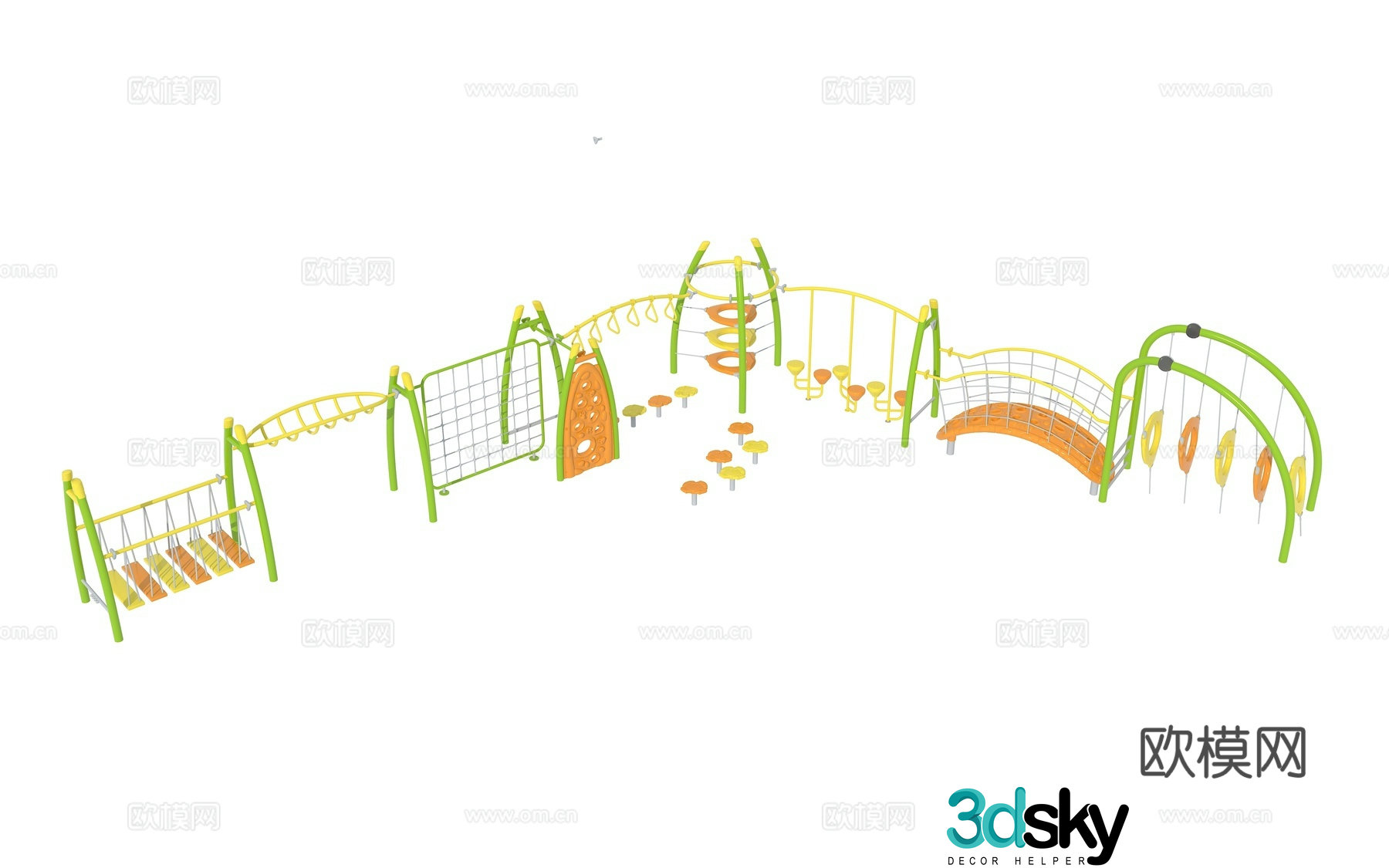 Children's climbing, children's physical training, amusement park climbing equipment 3d model