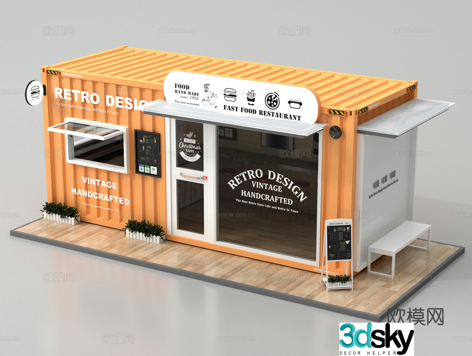 Container food stall Internet celebrity container Container snack street 3D model