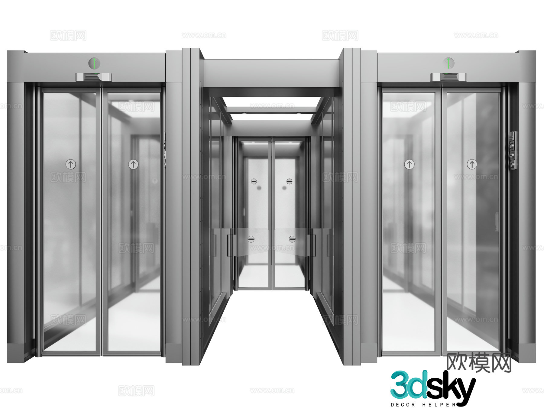 Modern security gate, access control, gate, sensor door, access control machine 3d model