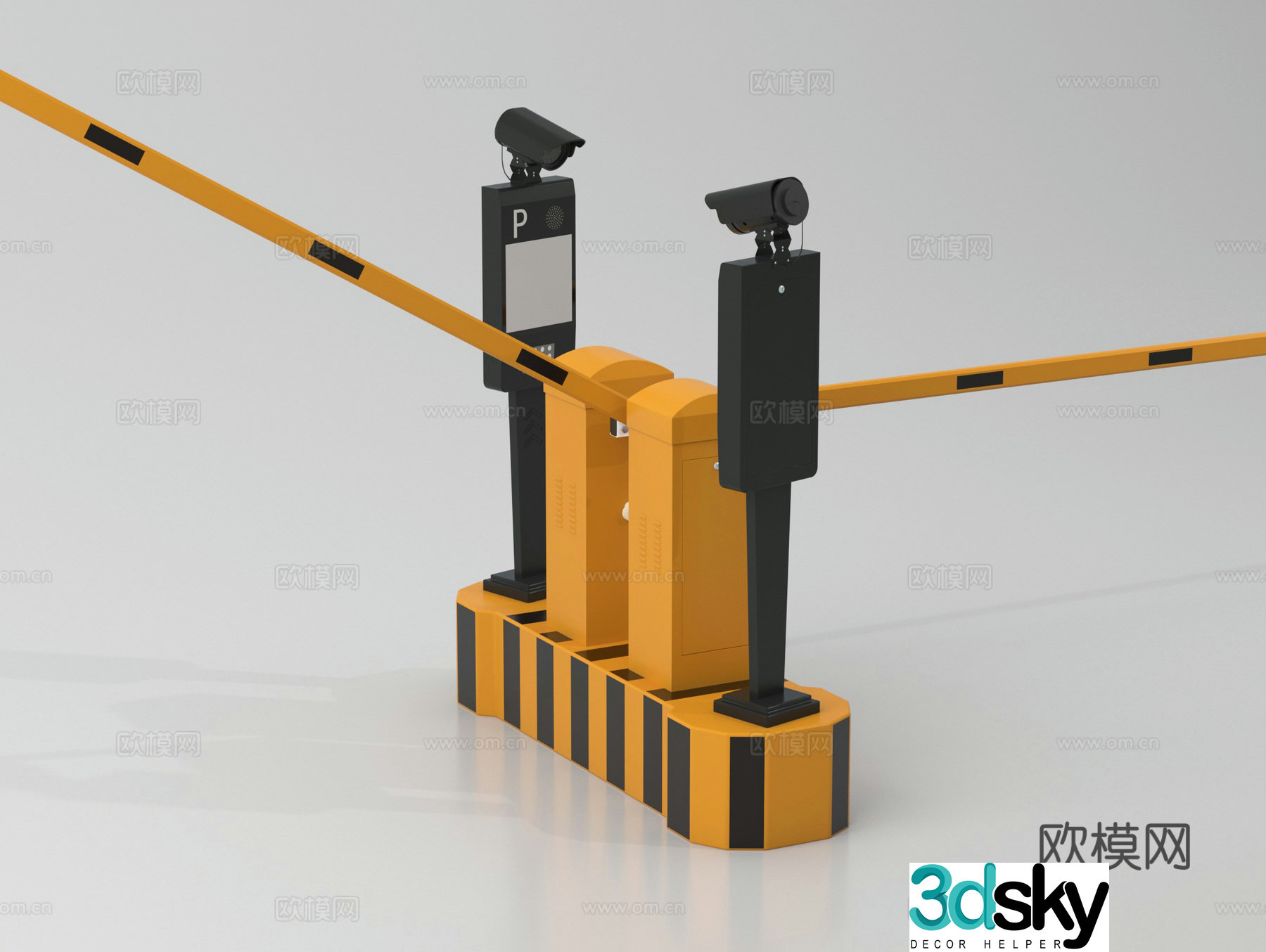 Modern turnstile barrier 3d model