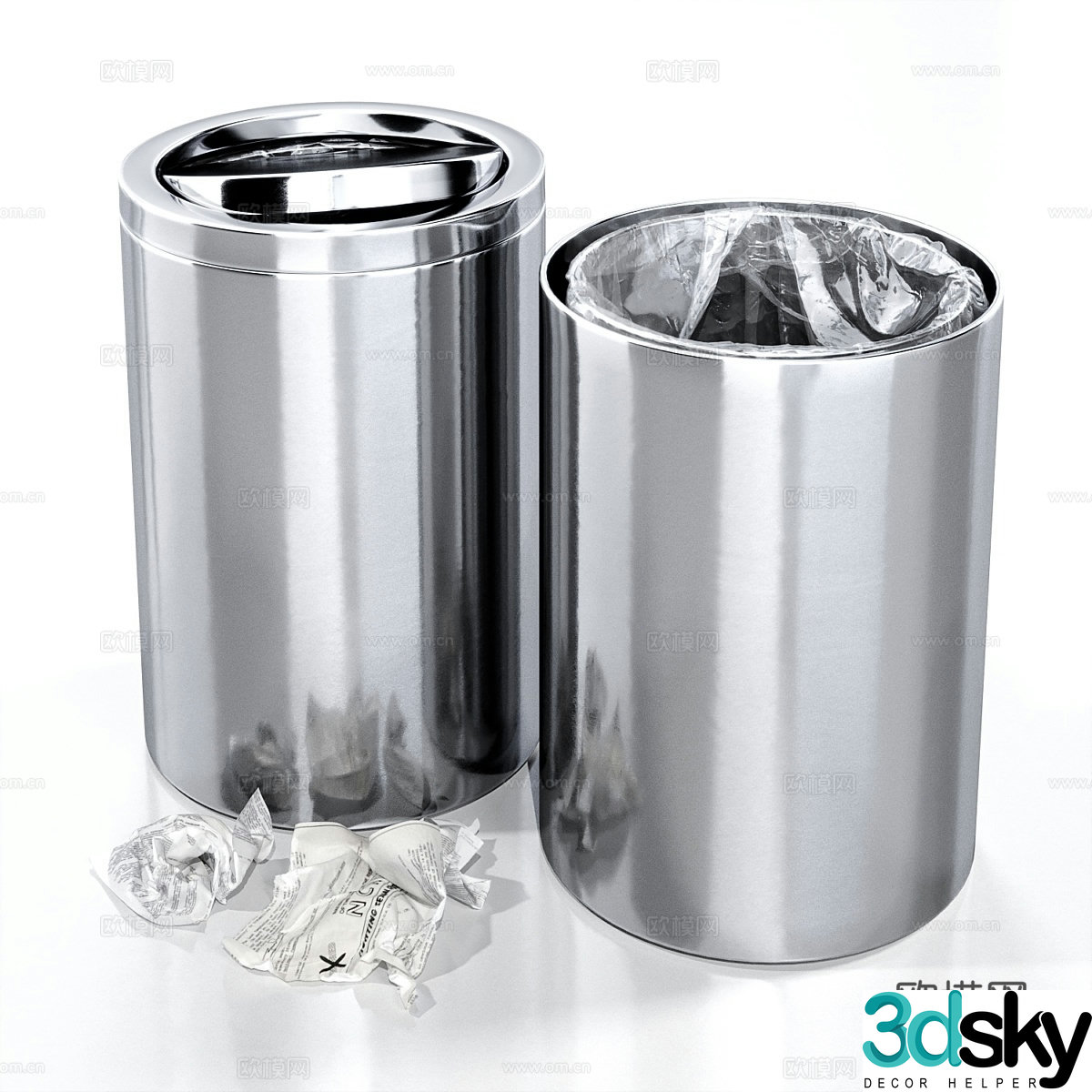 DECOR WALTHER DW 124_125 trash can 3d model